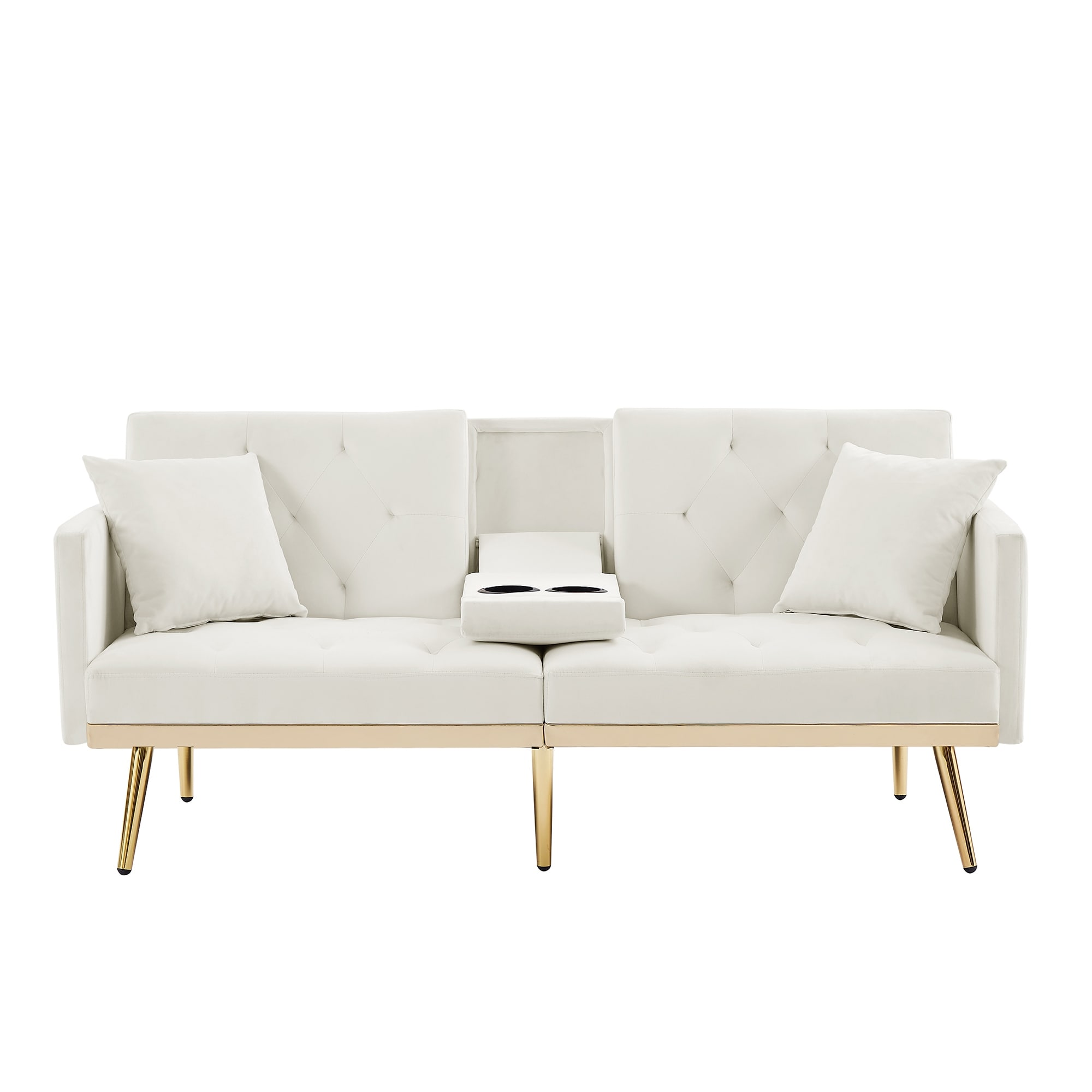 Velvet Sofa Bed - White