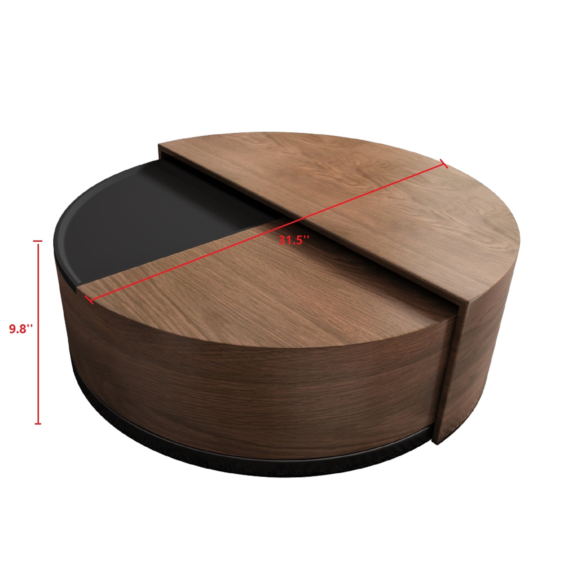 JASIWAY Drum Coffee Table with Storage