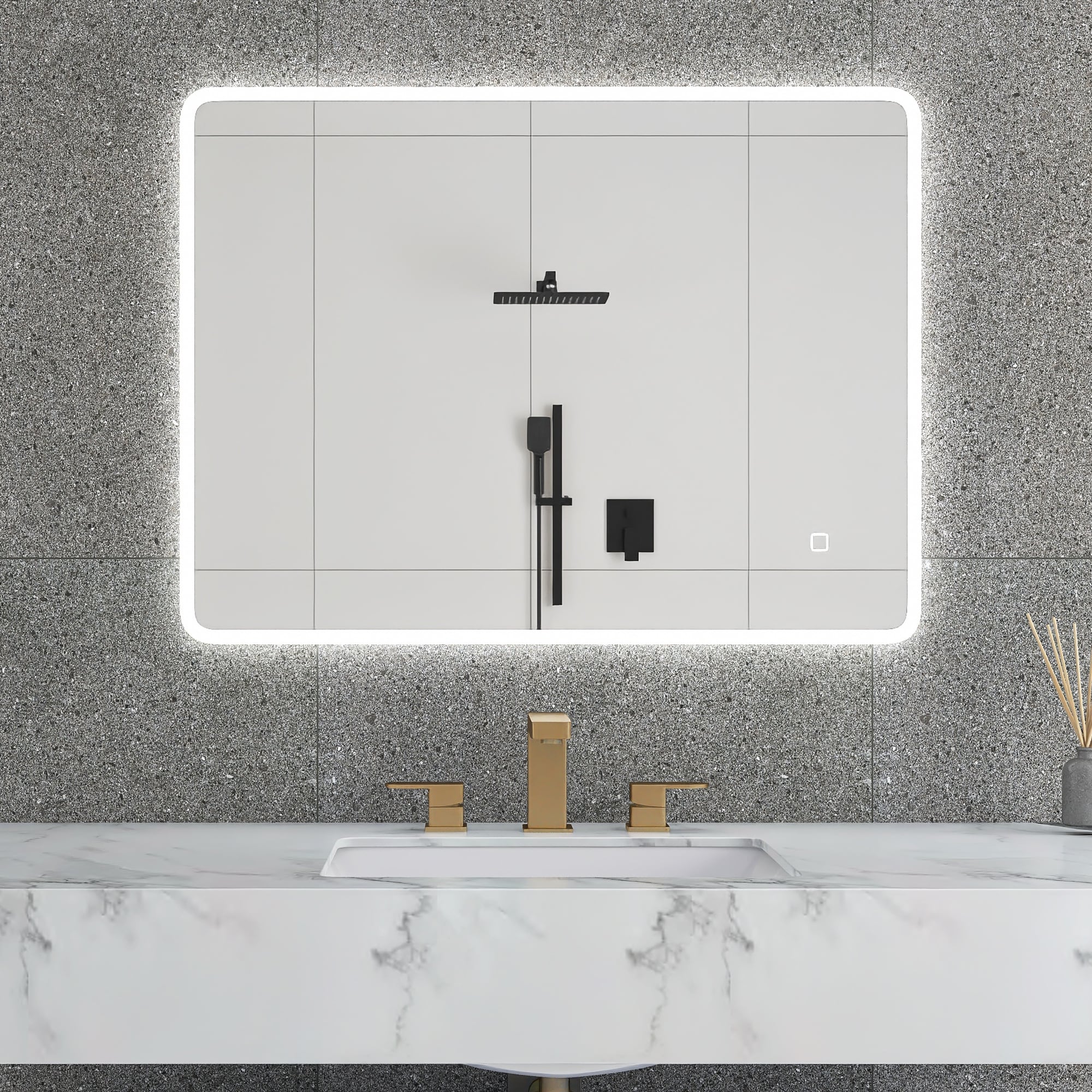 32 x 24 in. Rectangular Frameless LED Light Bathroom Vanity Mirror