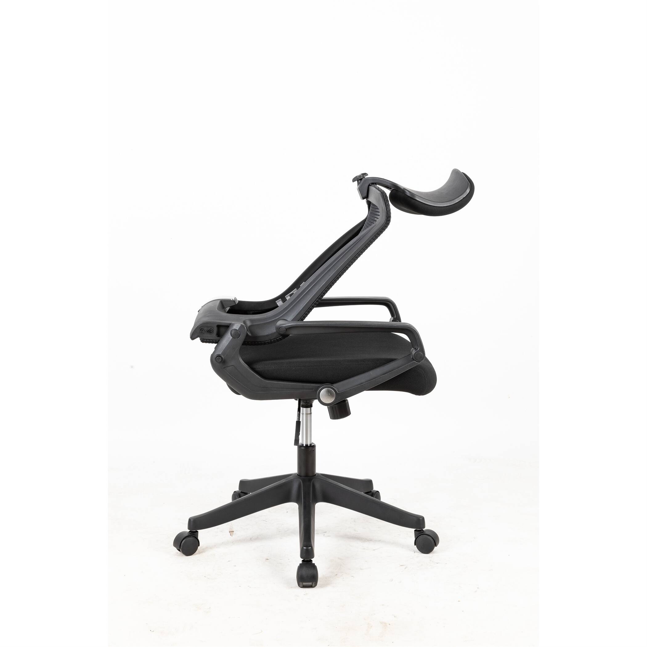 Nylon Mesh Office Chair with Fixed Arms and Headrest