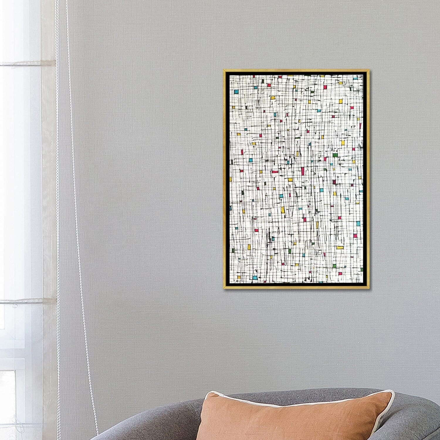 iCanvas "Tiny Rectangles And Squares" by Angel Estevez Framed