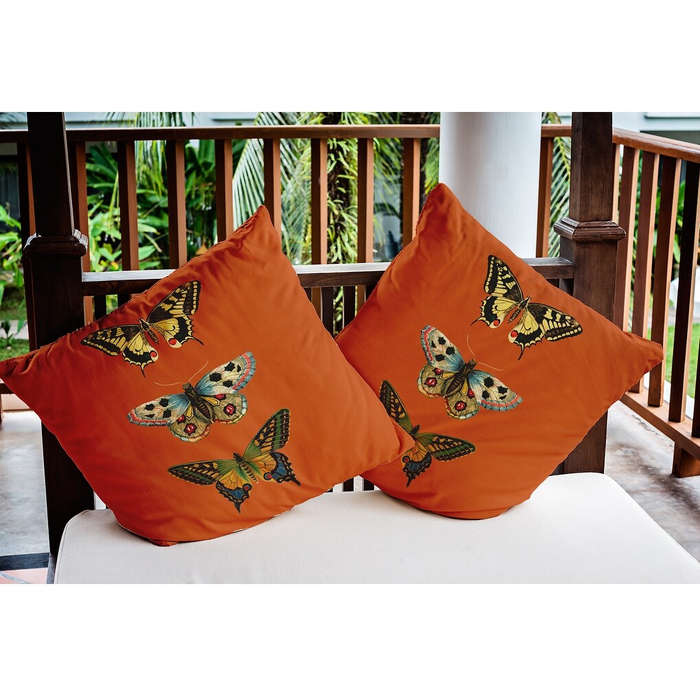Butterflies Polyester Indoor/Outdoor Pillow
