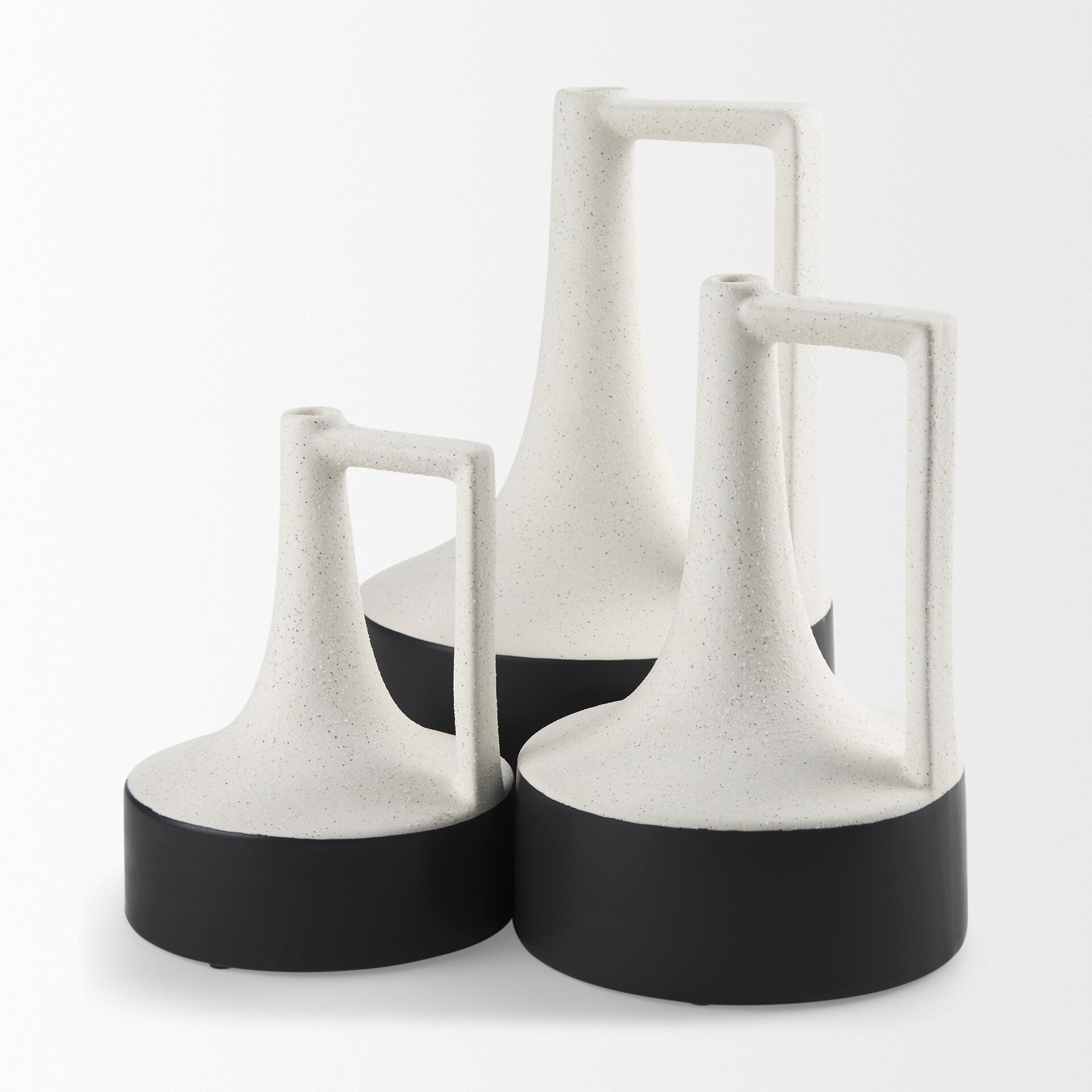 Burton Medium White & Black Ceramic Jug Vase