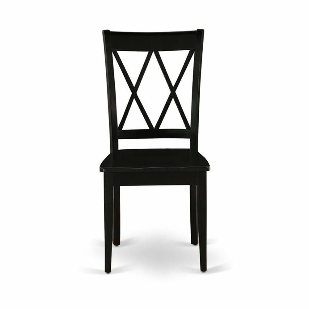 Set of 2 11" Wood X-Back Dining Chairs Black - 19x39