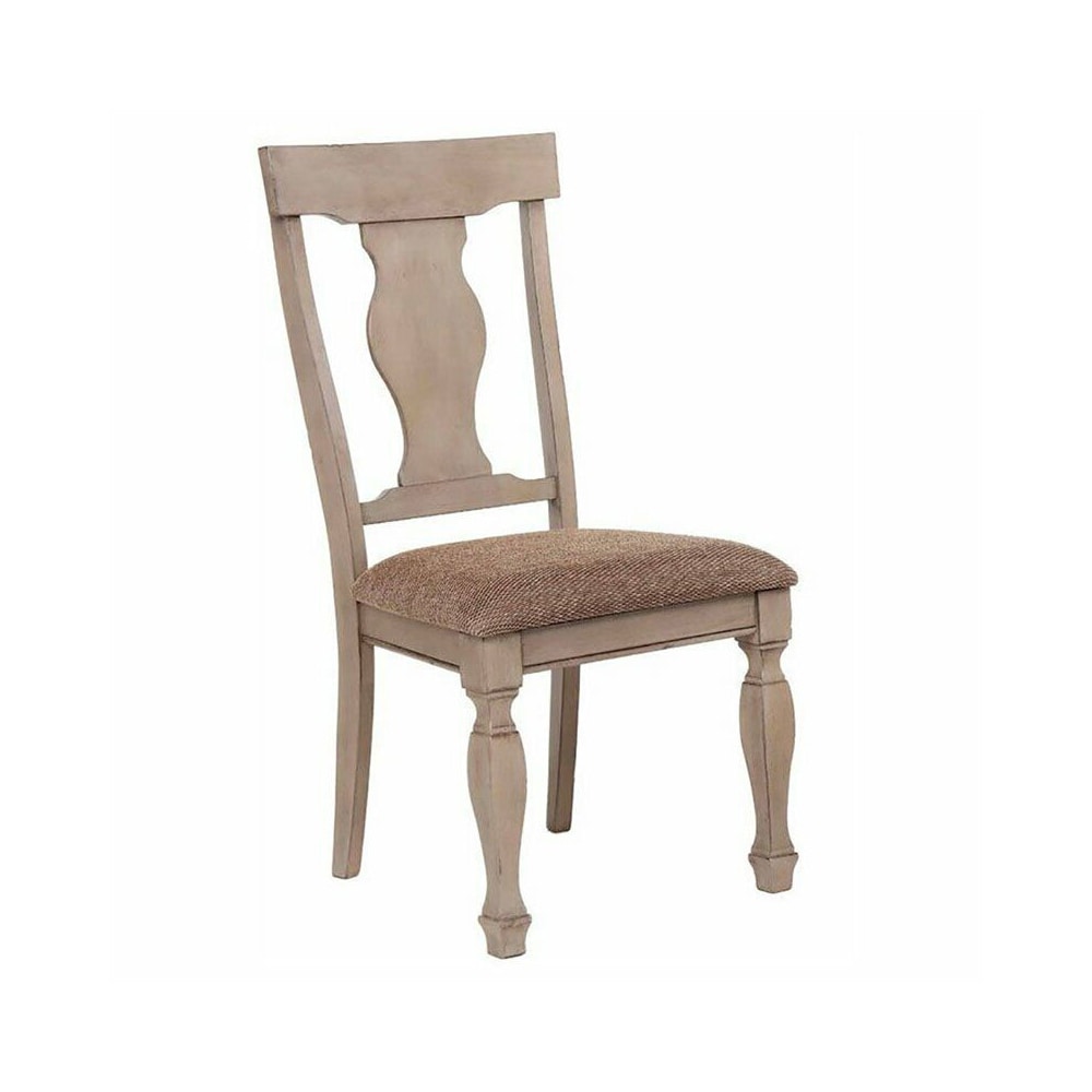Set of 2 19" Wood Dining Side Chairs Brown - 22x40