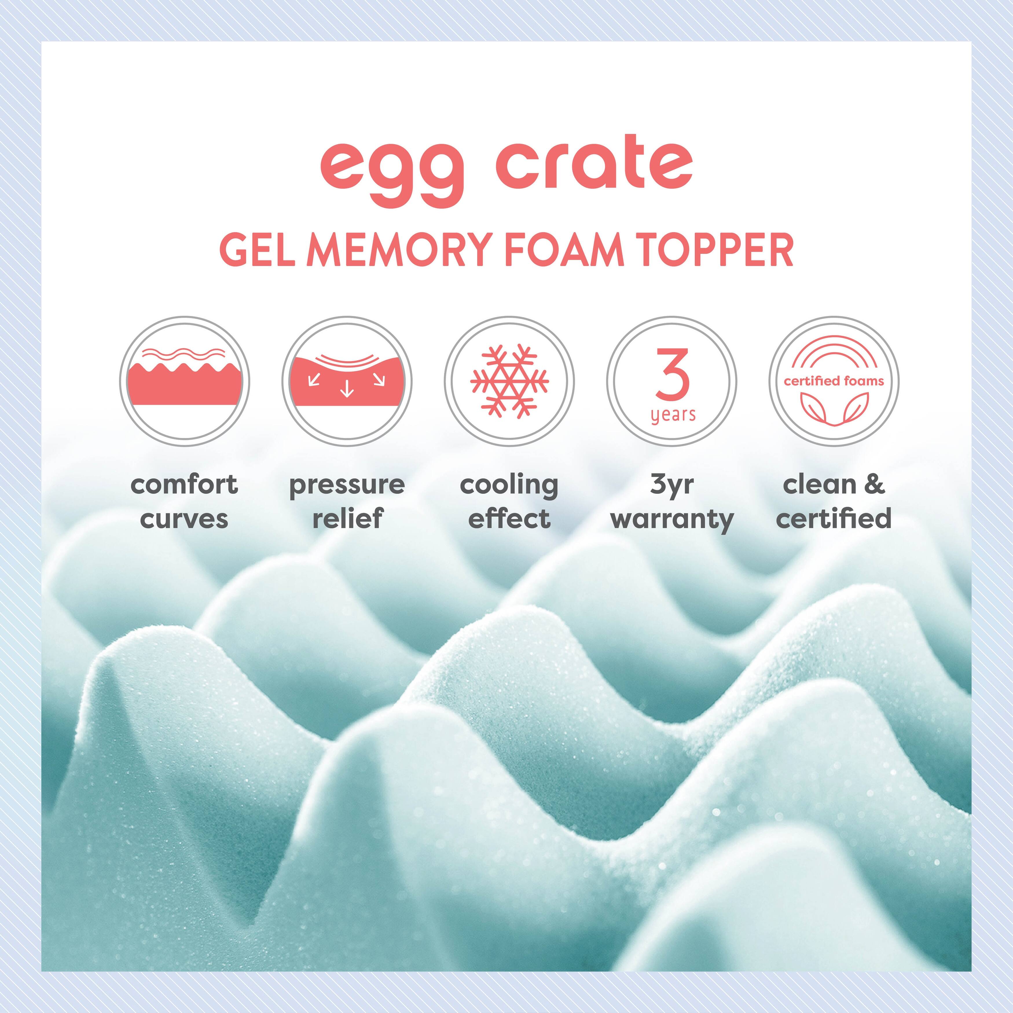 1.5 Inch Cooling Gel Egg Crate Memory Foam Mattress Topper