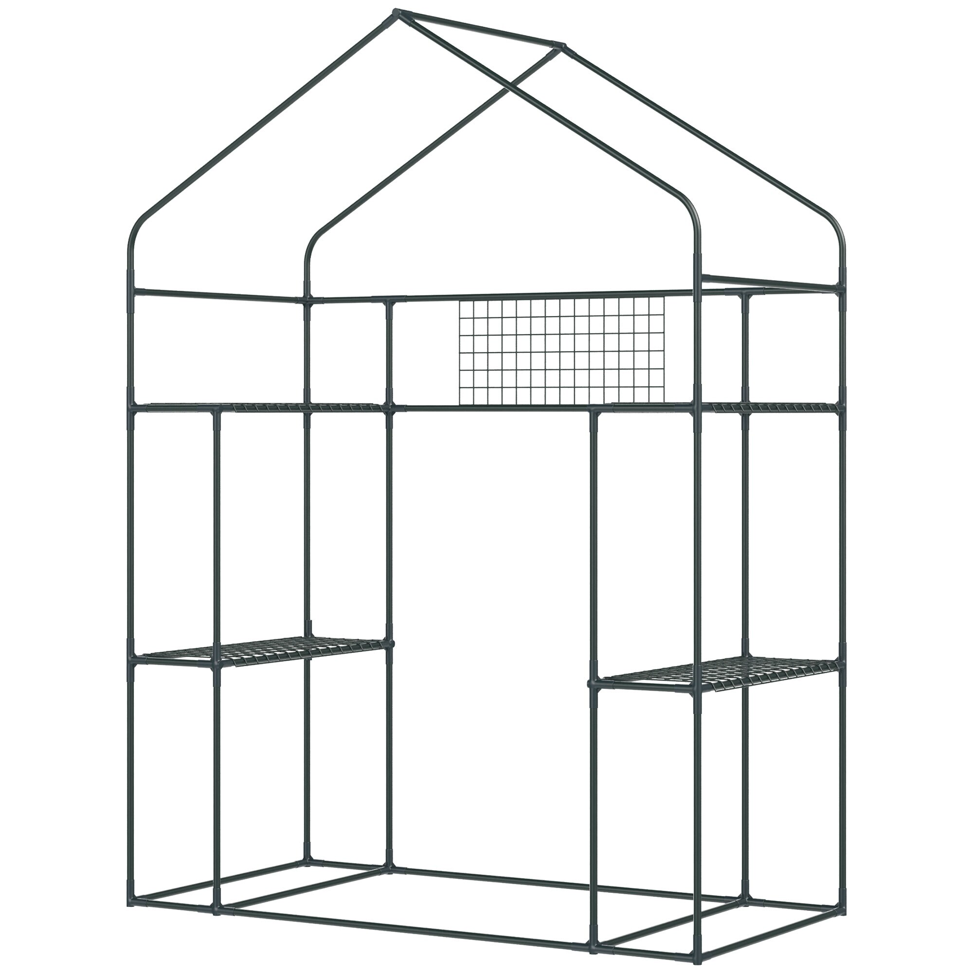 Outsunny Outdoor Walk-in Mini Greenhouse with Mesh Door & Windows, Small Portable Garden Hot House