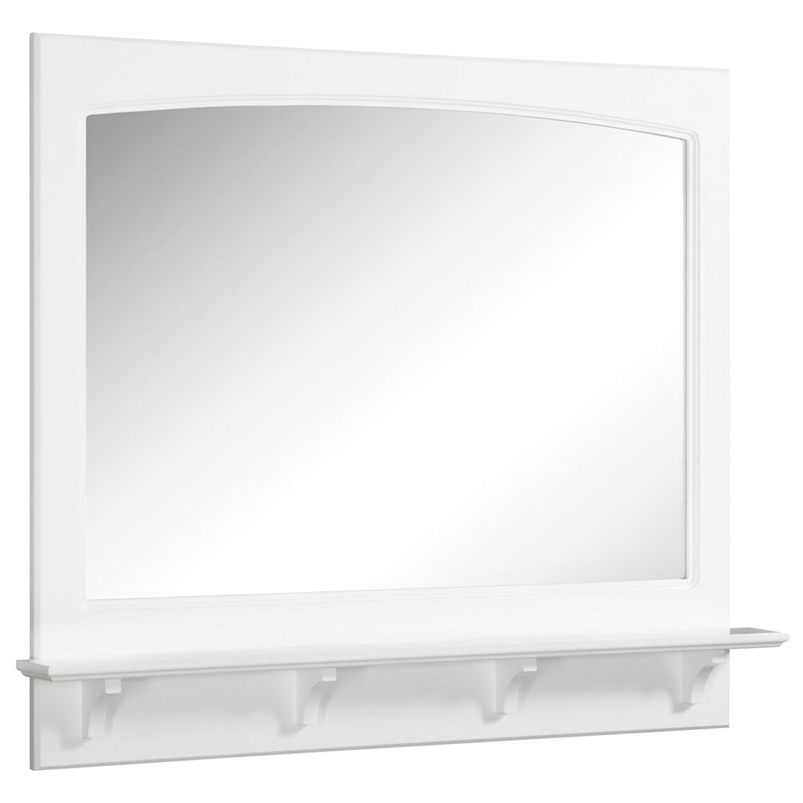 Design House 539940-WHT Transitional Concord 36-Inch Fully Assembled Bathroom Vanity Decorative Mirror With Shelf White