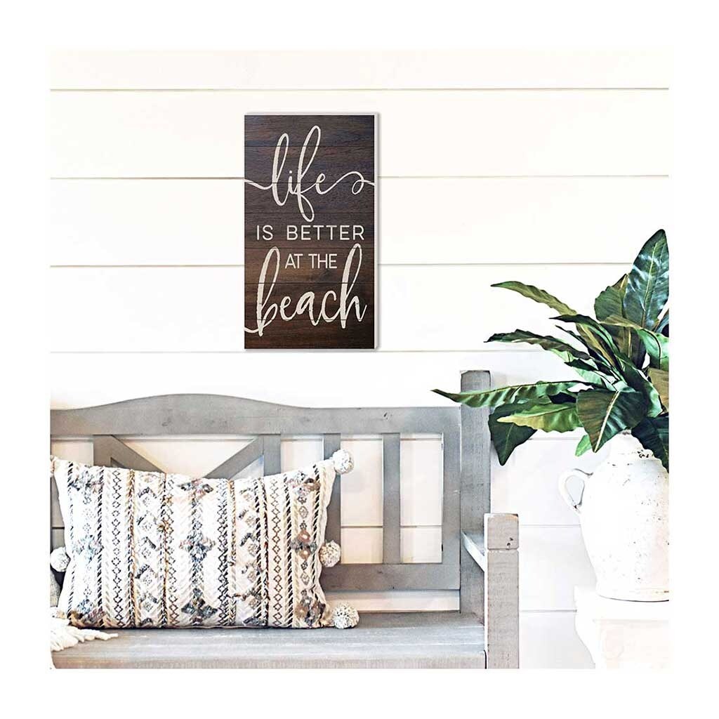 20" Brown and White "Life is Better at the Beach" Outdoor Wall Sign