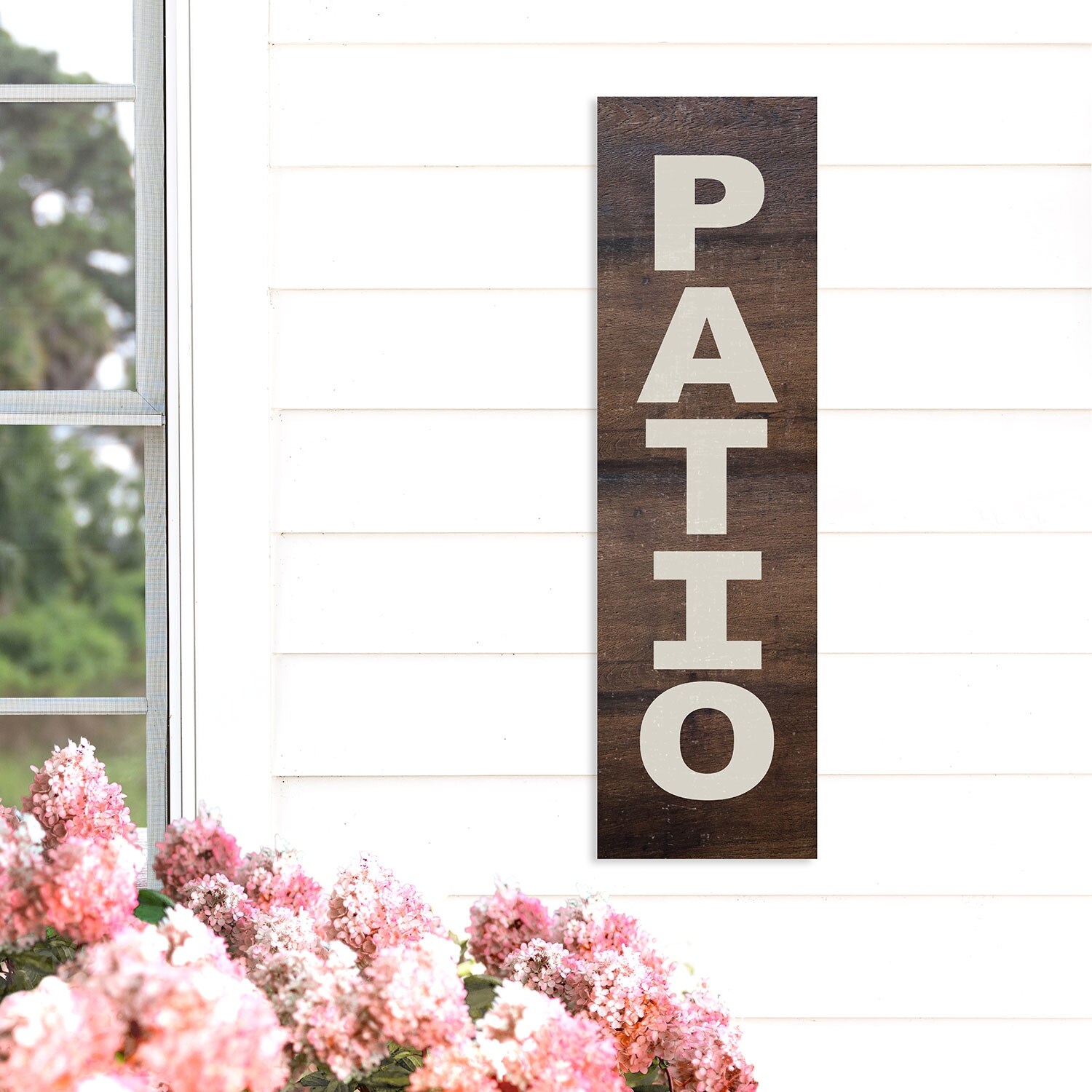 35" Brown and White "Patio" Outdoor Wall Sign