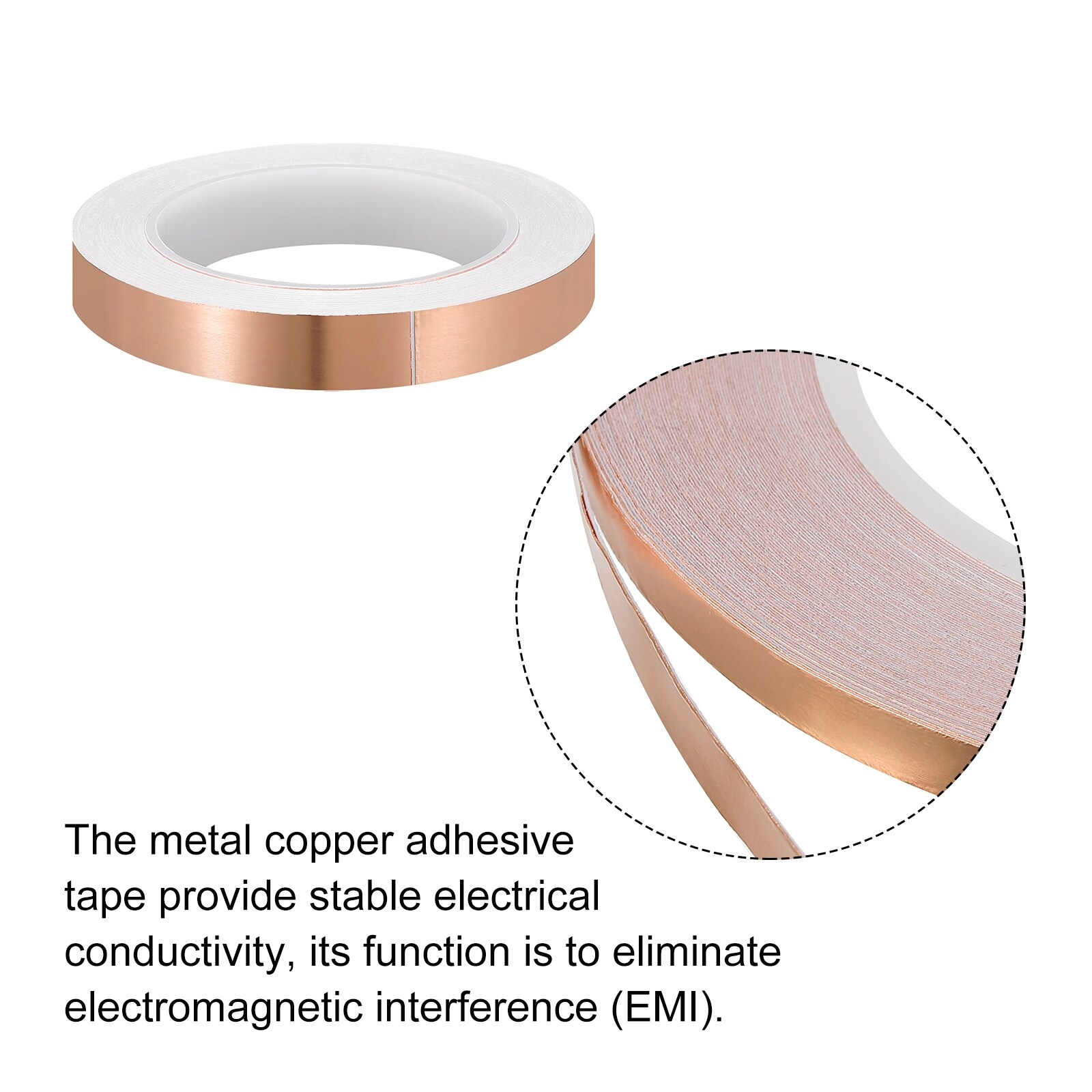 Copper Foil Tape 0.47 Inchx21 Yards 0.05 Thick Single Sided for Electronics 2Pcs - Copper Tone