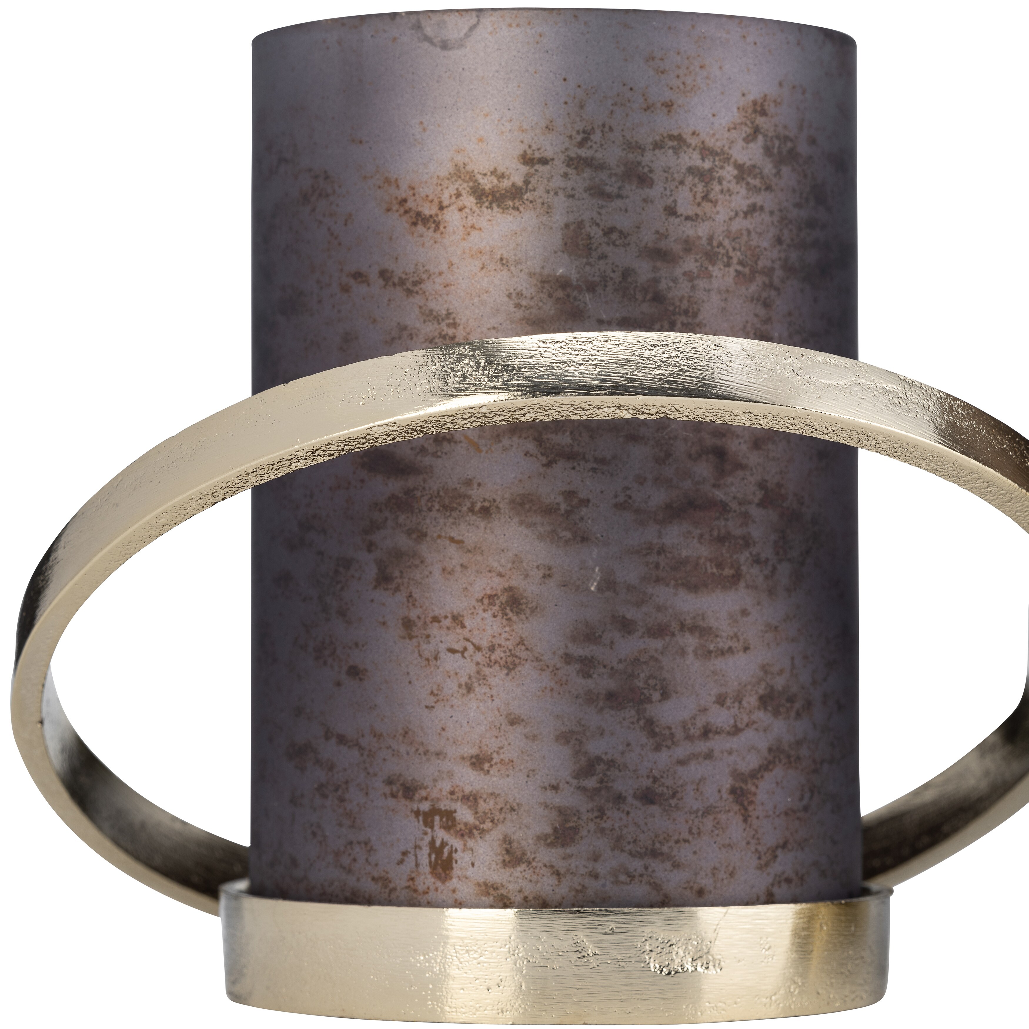 Sagebrook Home Metal, 6", Abstract Ring Candle Holder, Gold, Cylinder, 6"H, Charred - 20.0" x 7.0" x 6.0"