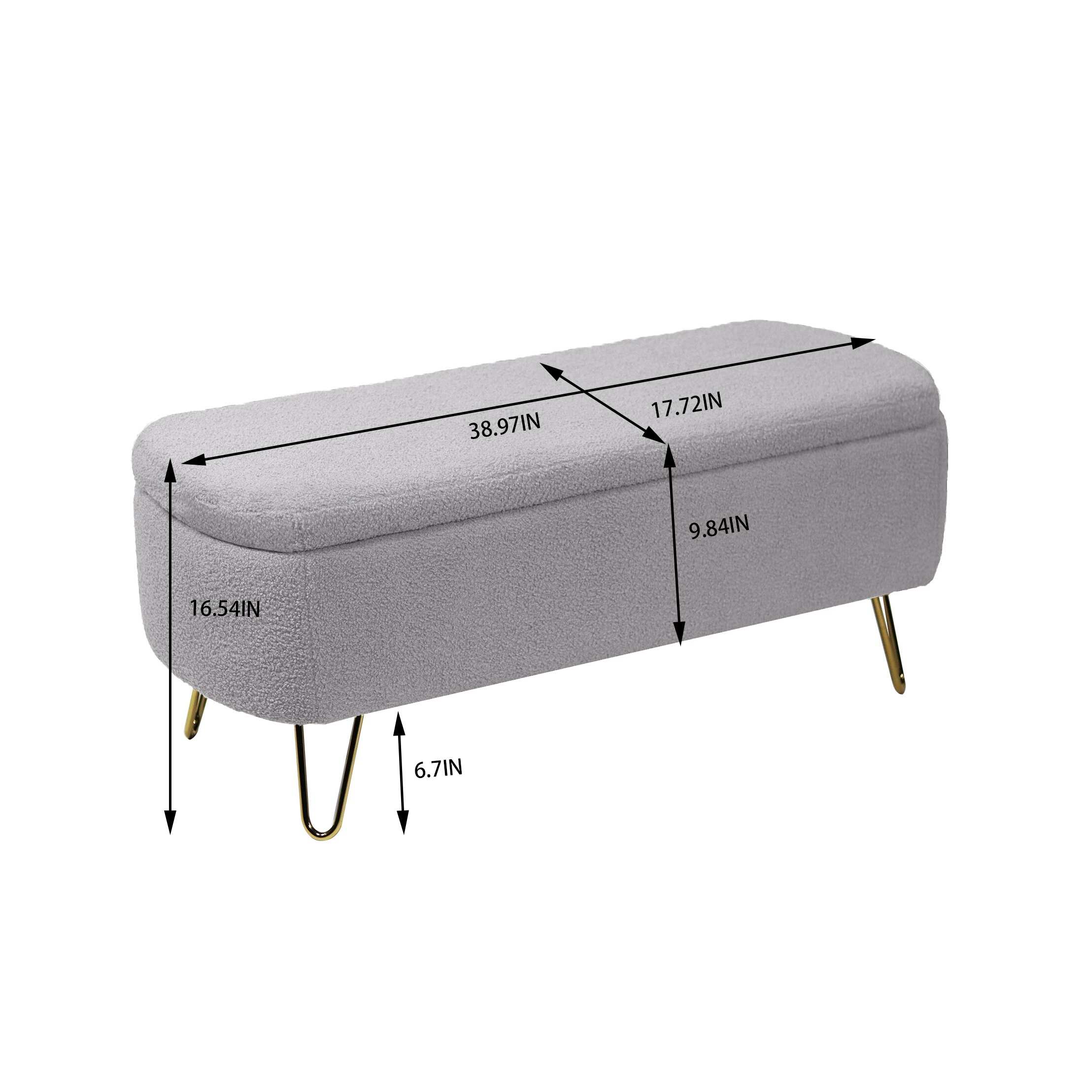 Upholstered Storage Ottoman Bench for End of Bed