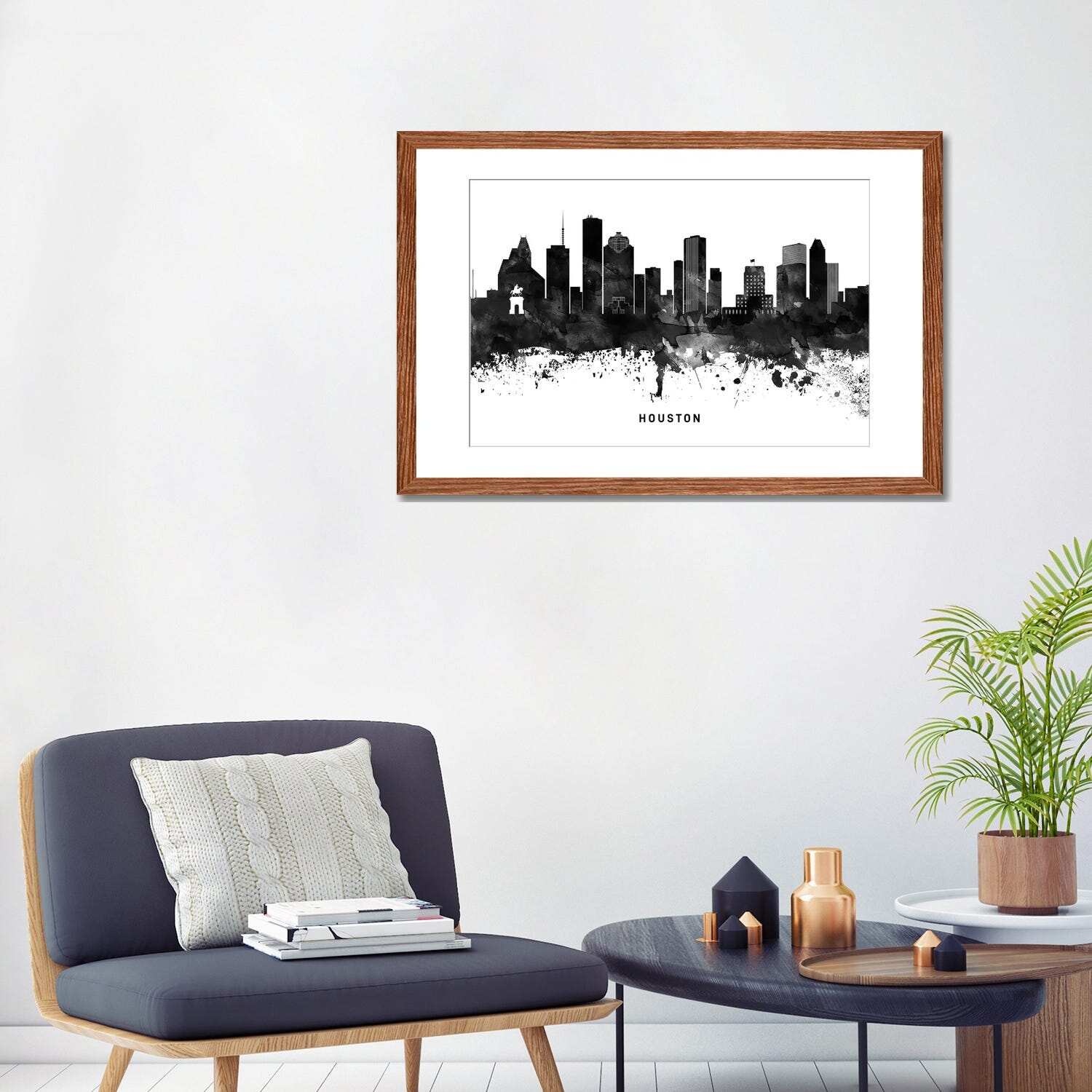iCanvas "Houston Skyline Black & White" by WallDecorAddict