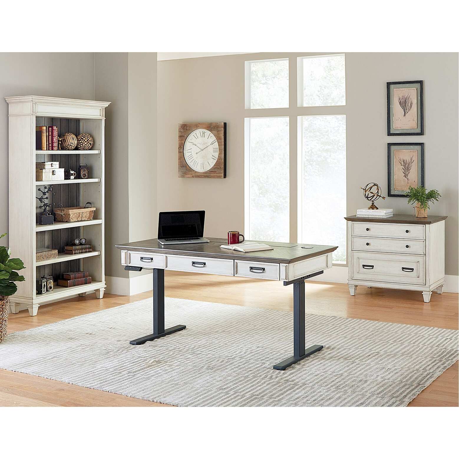 Hartford Wood Electric Sit/Stand Desk, Height Adjustable Table, Black