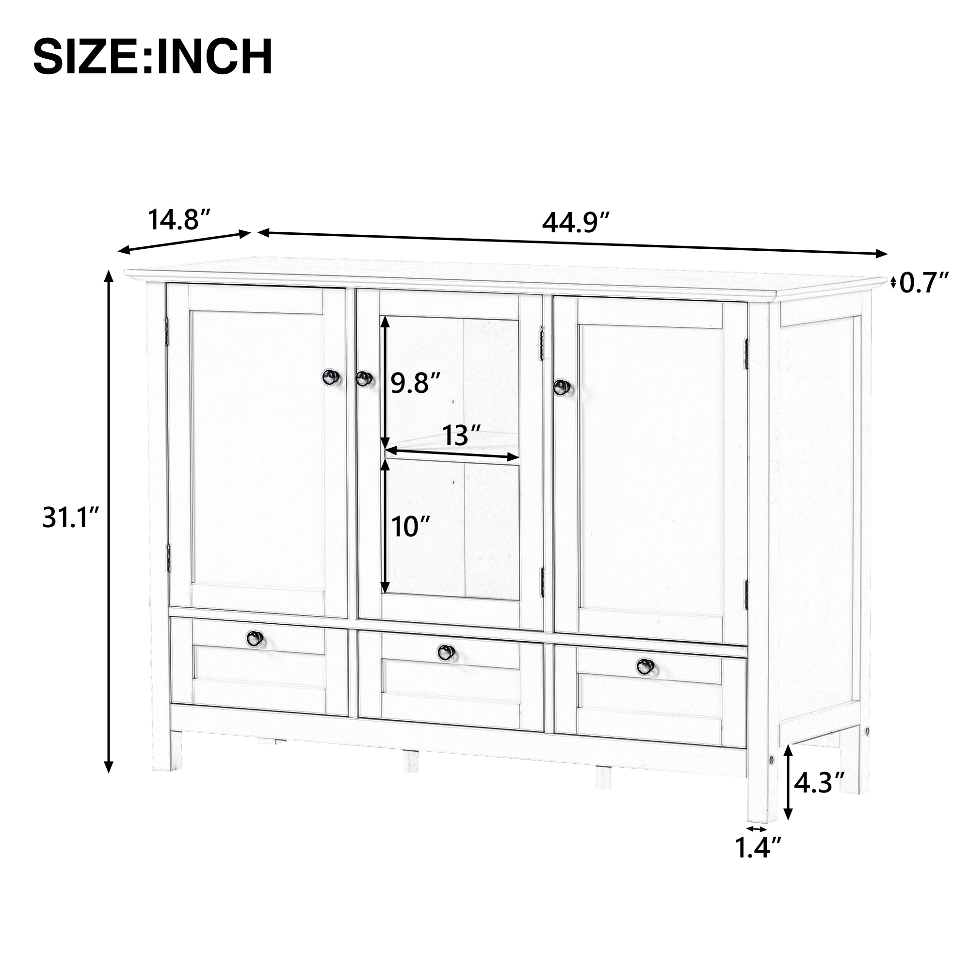 Accent Cabinet Modern Console Table Sideboard
