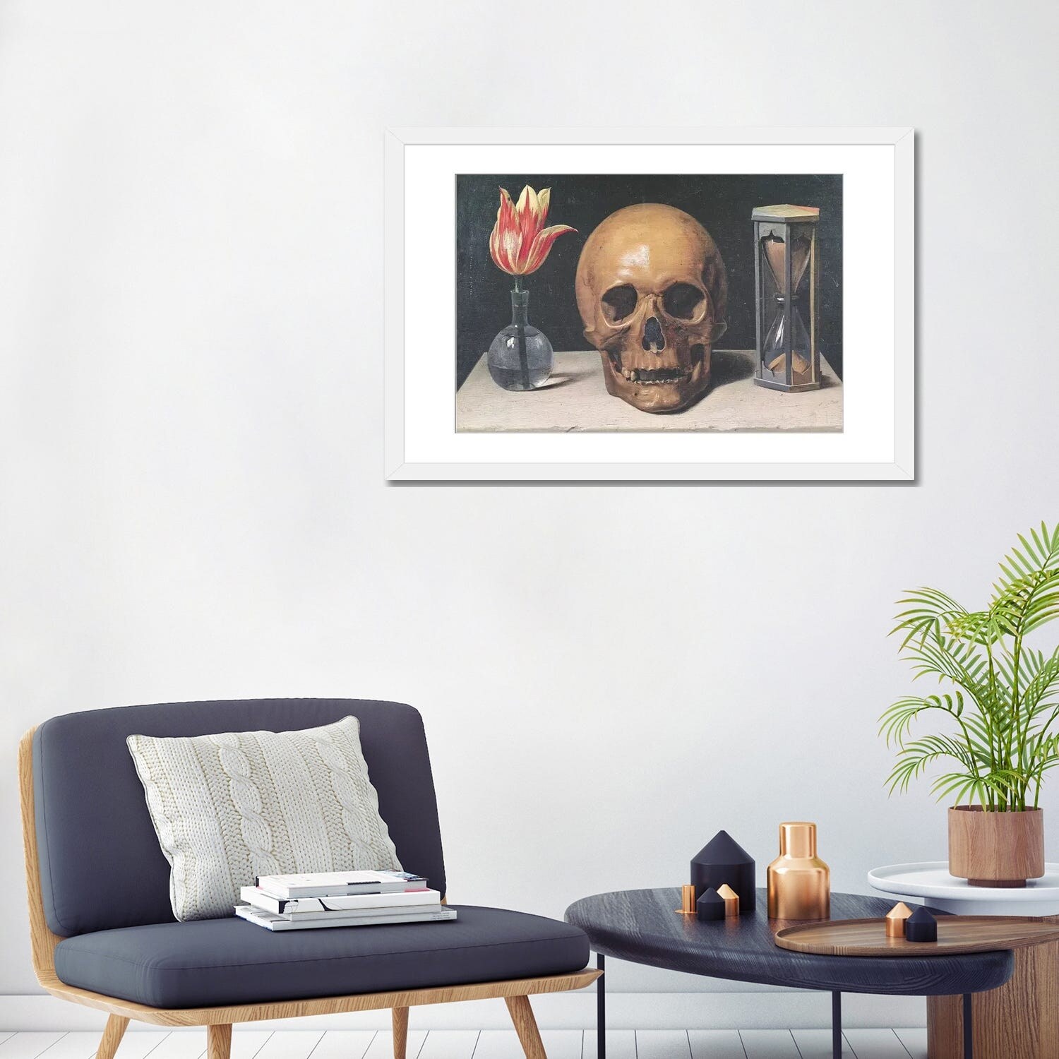 iCanvas "Vanitas Still Life with a Tulip, Skull and Hour-Glass " by Philippe de Champaigne