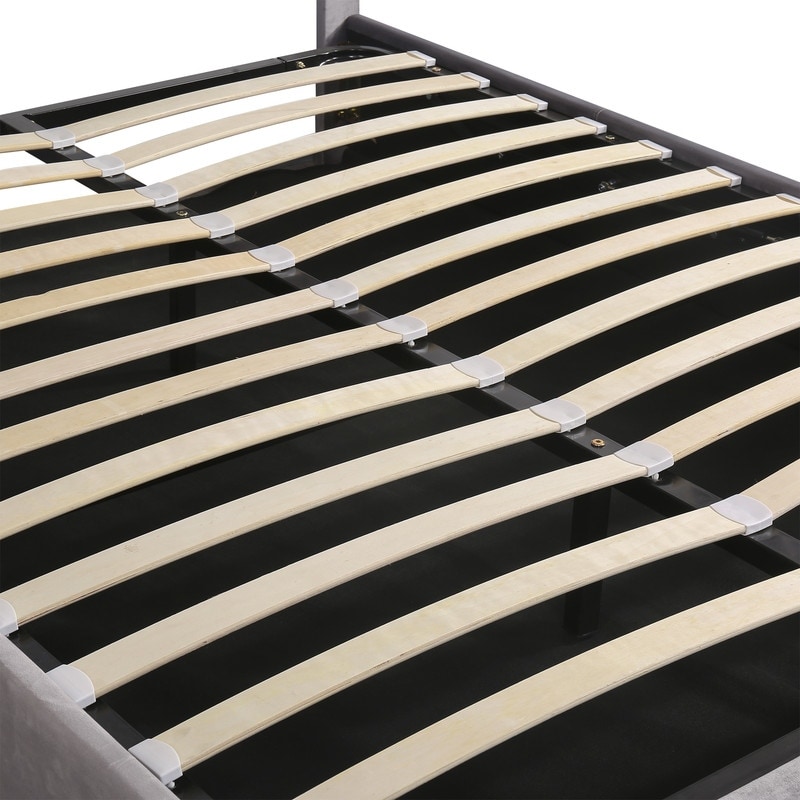 Queen Size Hydraulic Storage Bed with LED light, Bluetooth Player and USB Charging