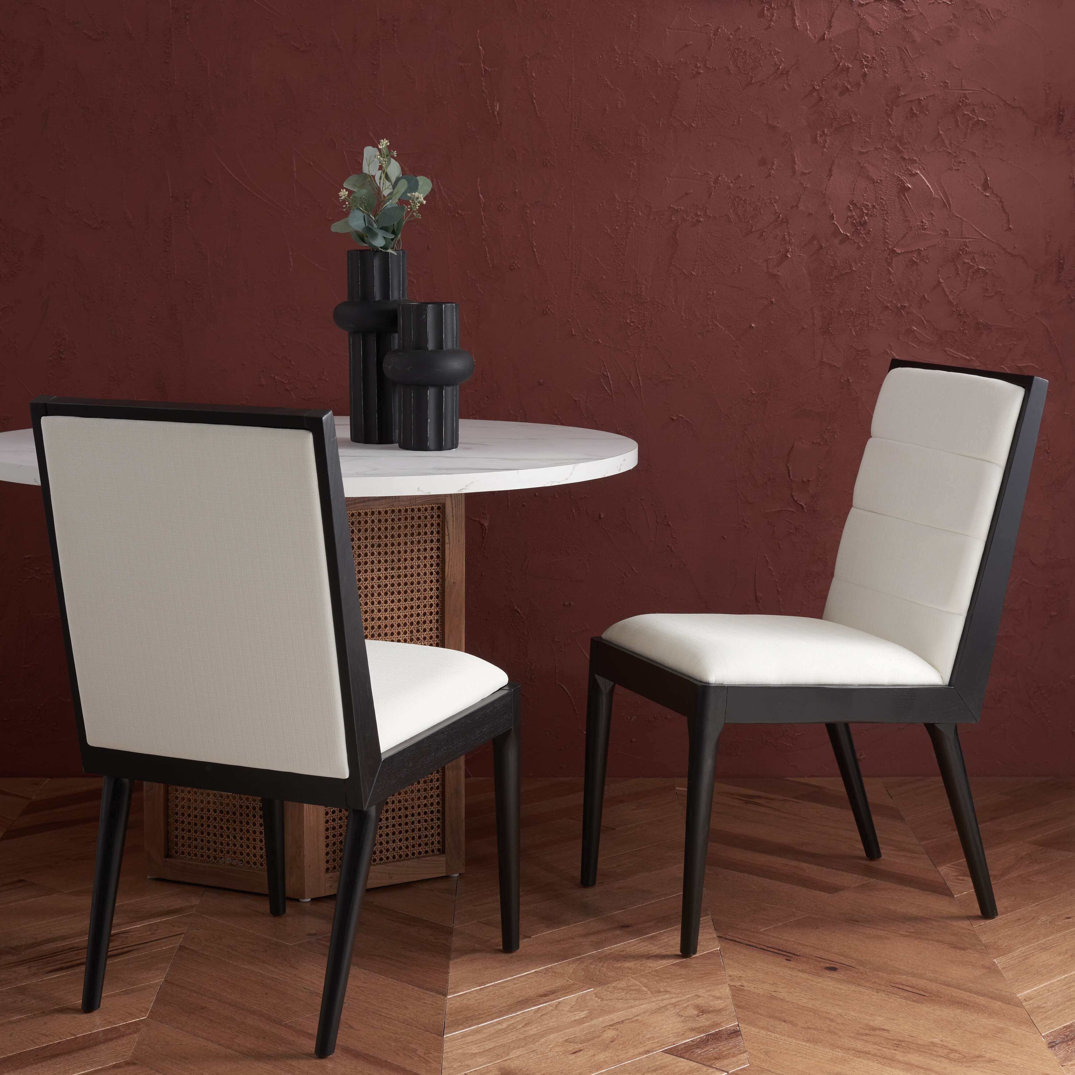 SAFAVIEH Couture Laycee Linen Dining Chair-(SET of 2). - 19 IN W x 22 IN D x 36 IN H