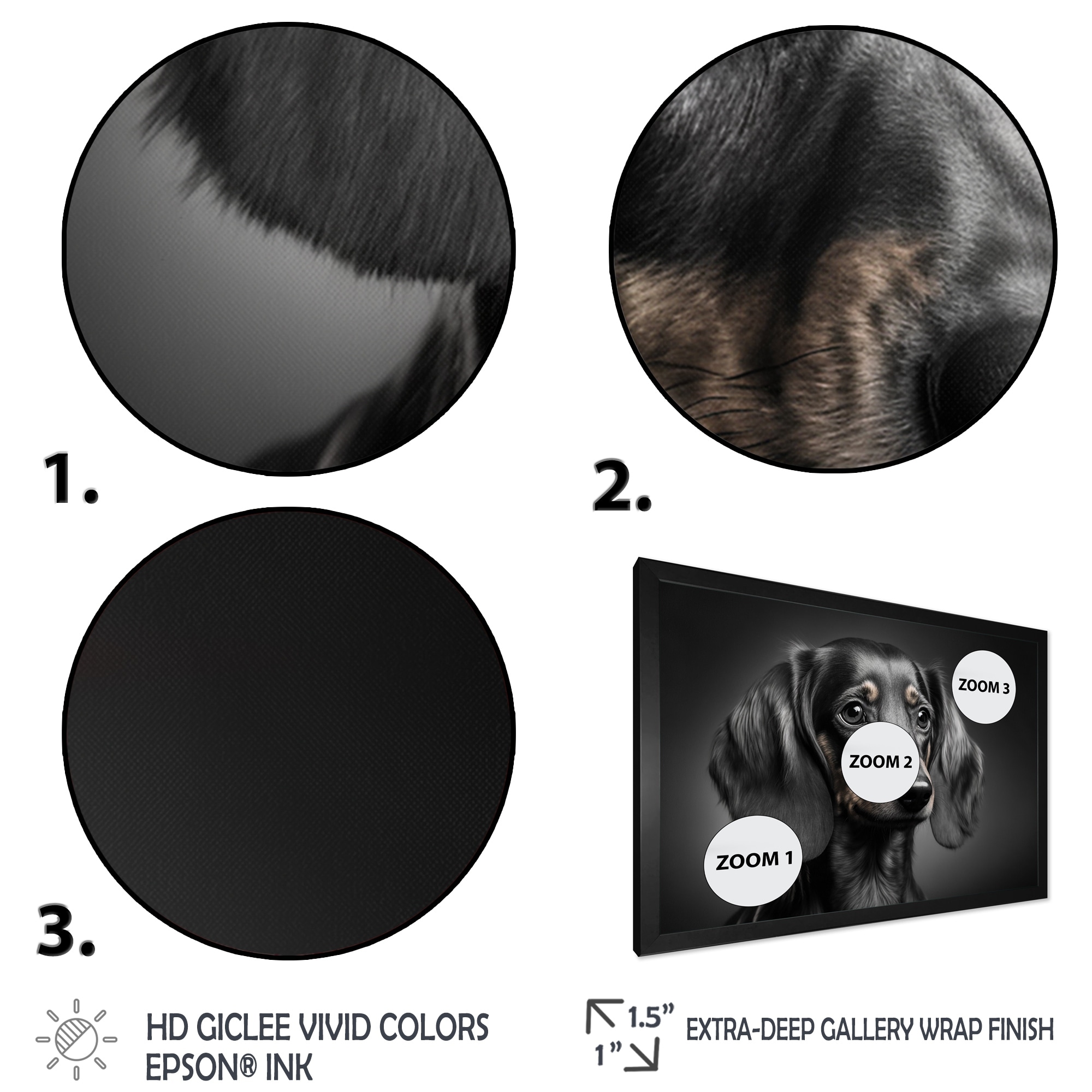 Designart "Portrait Of A Black Glam Dachshund X" Animals Framed Art Print