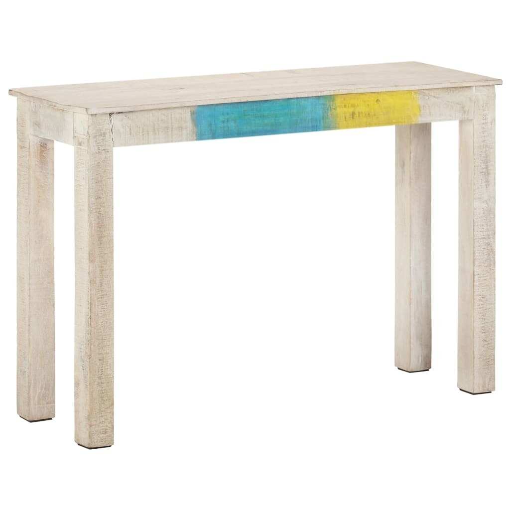 Console Table White 45.3"x13.8"x30.3" Rough Mango Wood,Foyer Sofa Table Narrow for Entryway, Living Room, Hallway - 45.3"