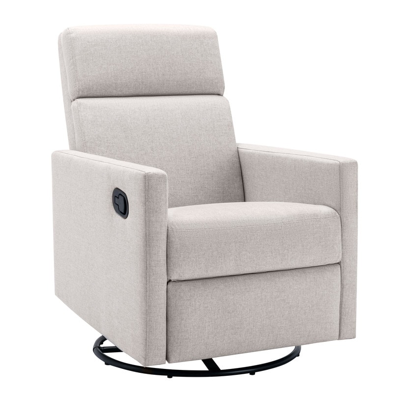 Modern Upholstered Rocker Plush Seating Glider Swivel Recliner Chair
