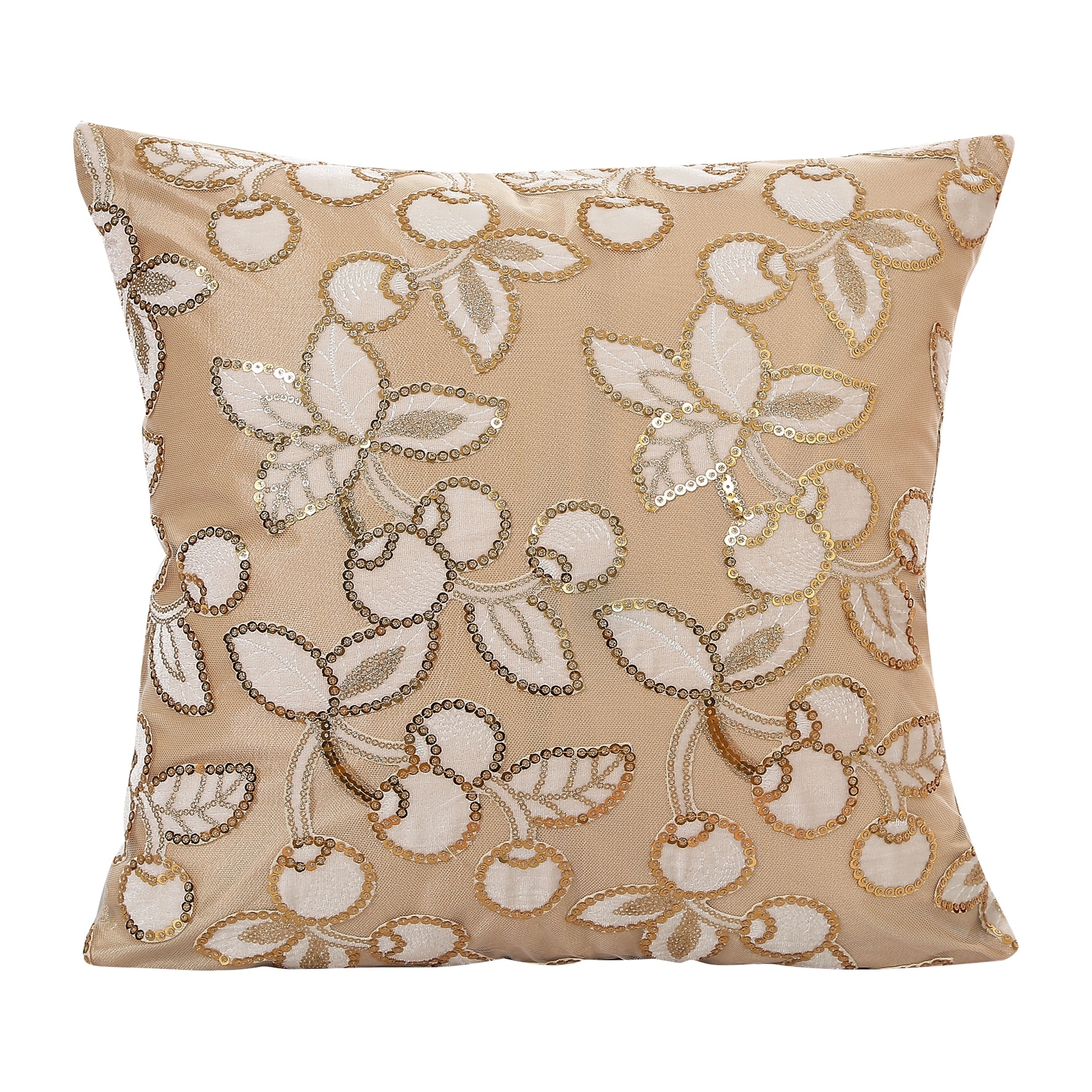 Violet Linen Heritage Vintage Cherry Flower Pattern , 18 Inch x 18 Inch, Square, Decorative Cushion Cover
