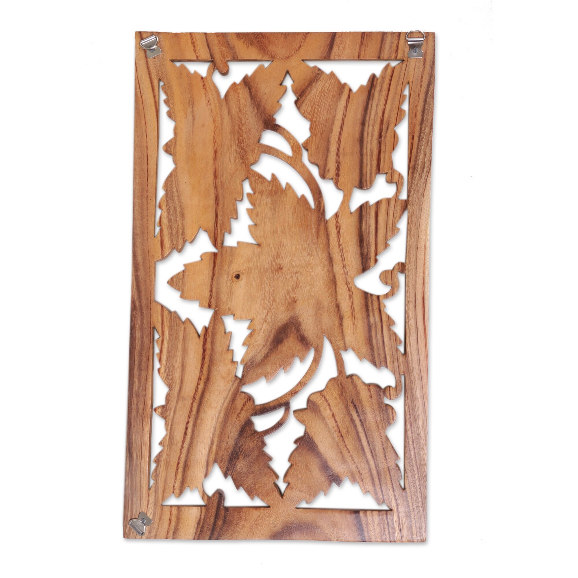 Novica Handmade Shoe Flowers Wood Relief Panel