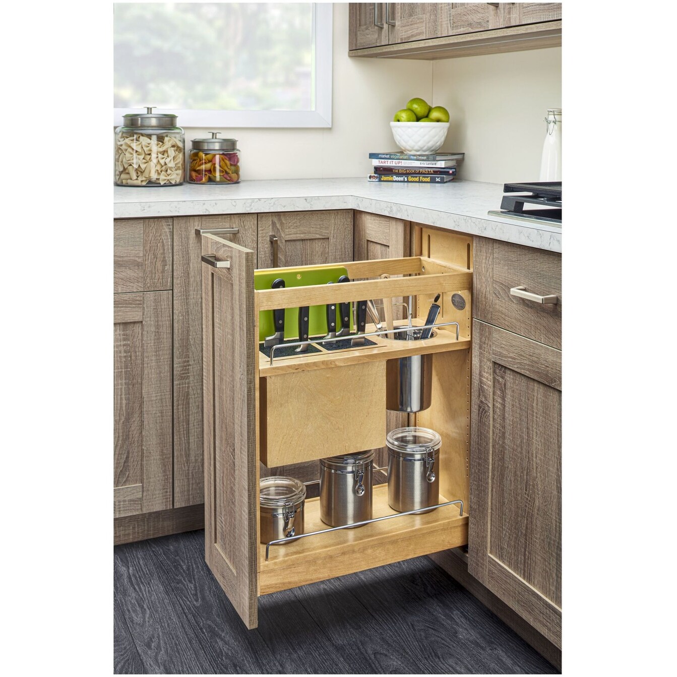 Rev-A-Shelf 10-1/4 Inch Pull Out Cabinet Organizer with Knife Block,