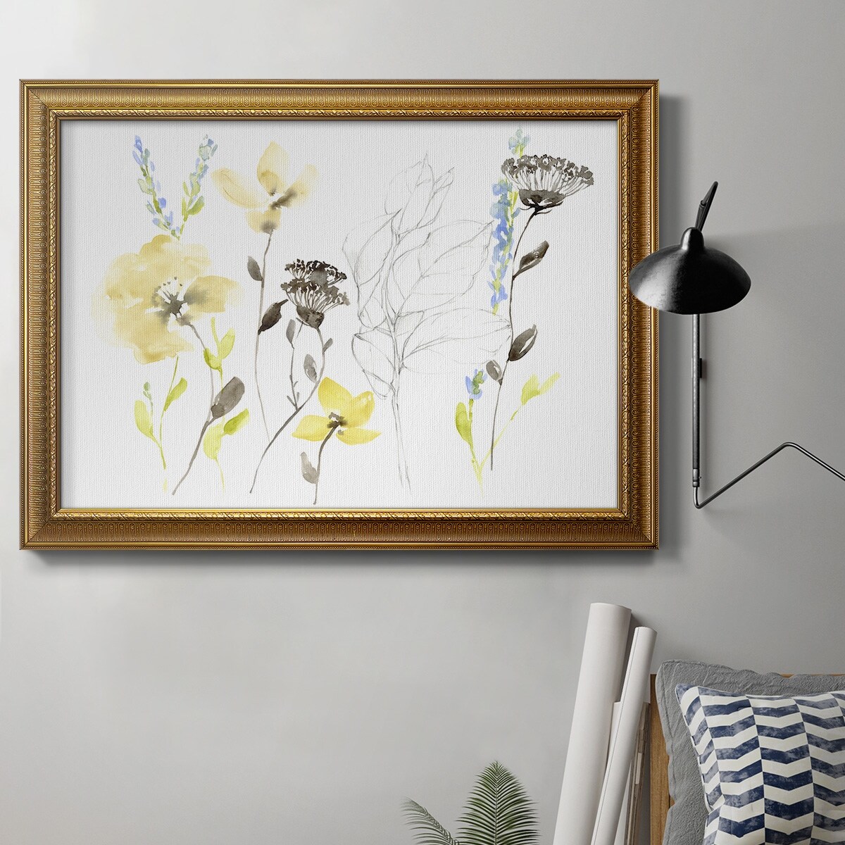 Wild Flowers & Contour II Premium Framed Canvas- Ready to Hang