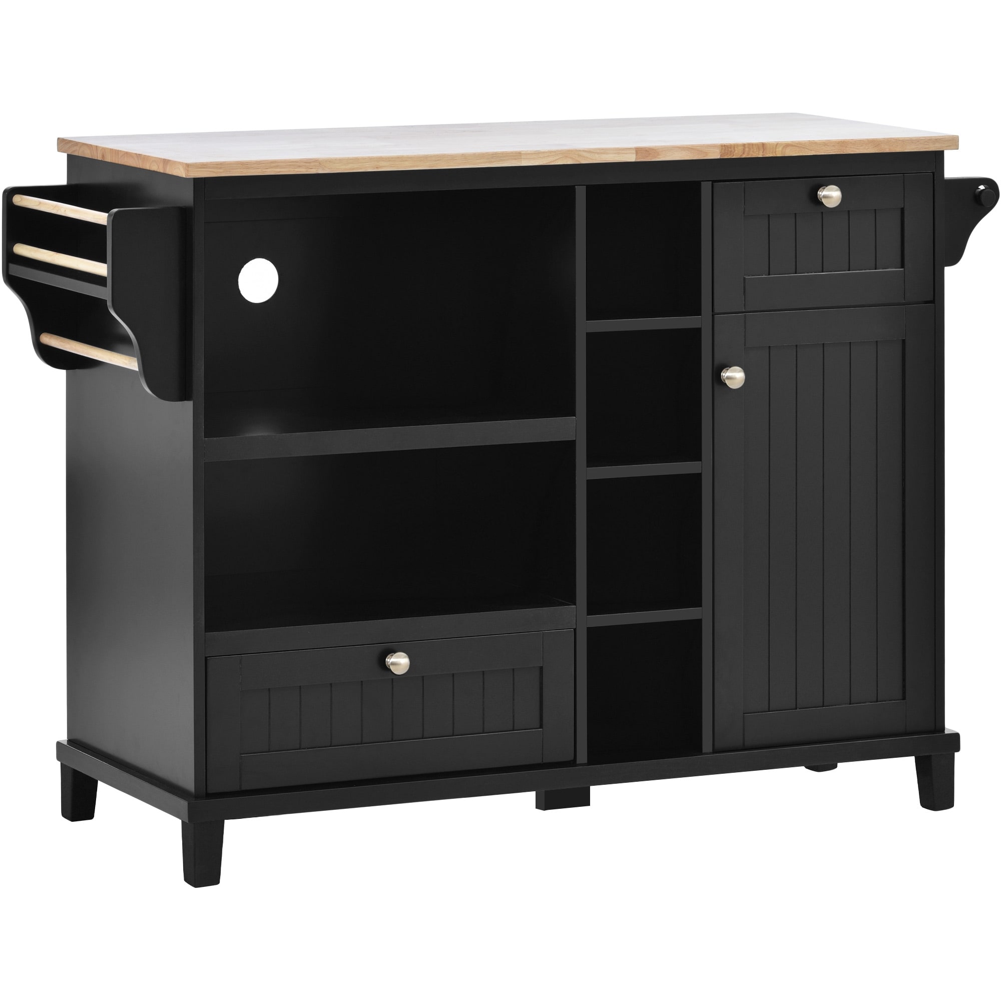 Kitchen Island Cart with Storage Cabinet and Two Locking Wheels