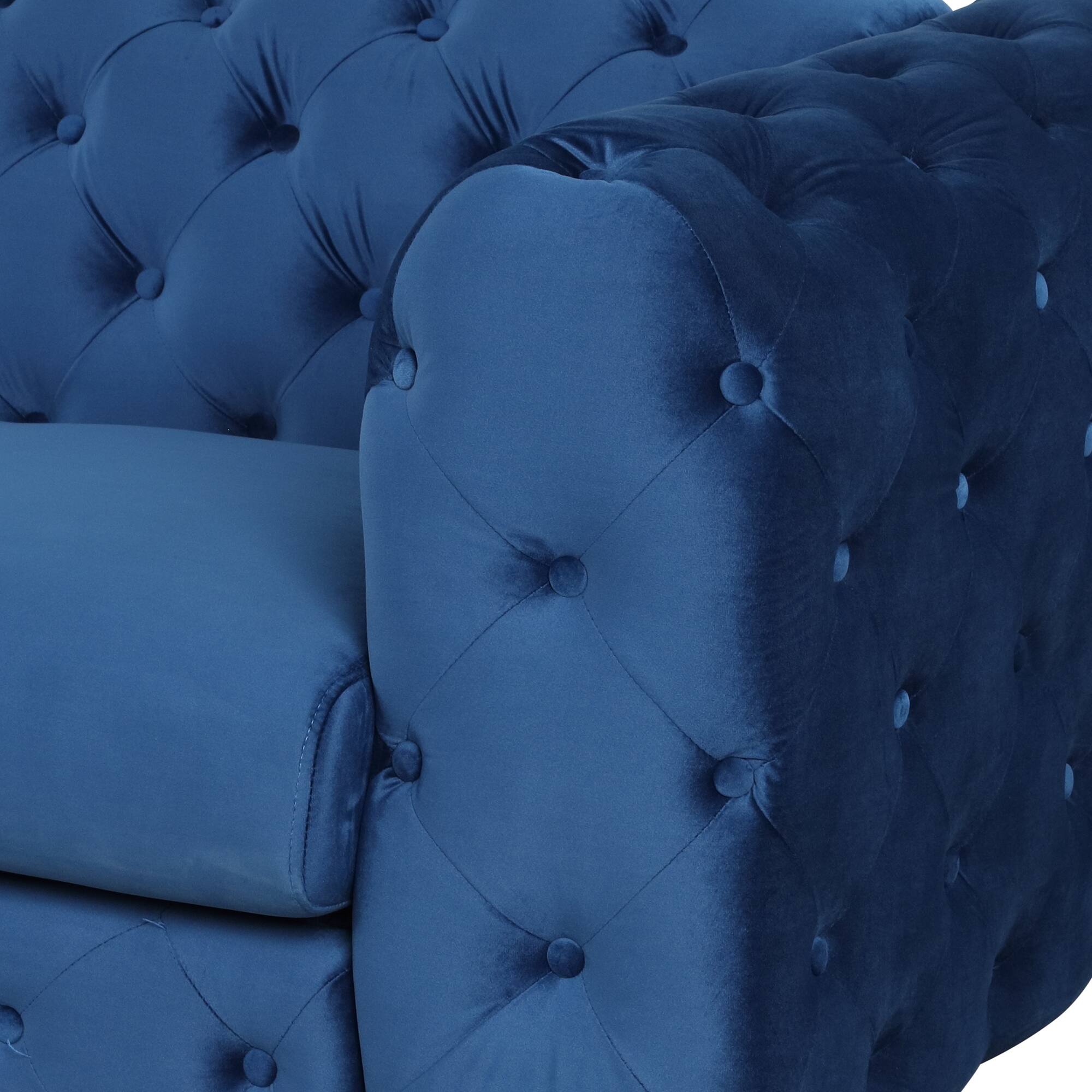 63" Velvet Upholstered Loveseat Sofa with Button Tufted Back and Removable Cushion
