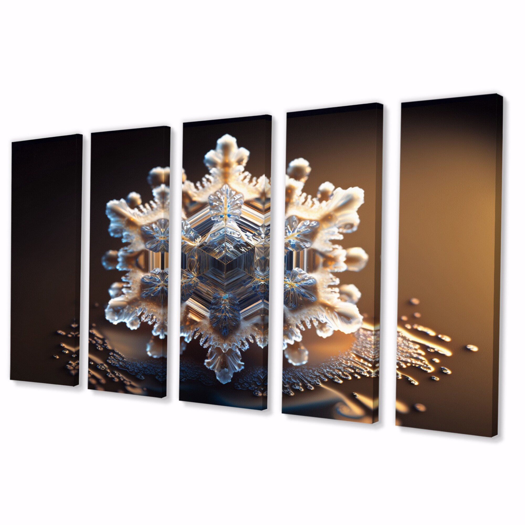 Designart "Water Crystal Peace IV" Modern Geometric Multipanel Canvas Print