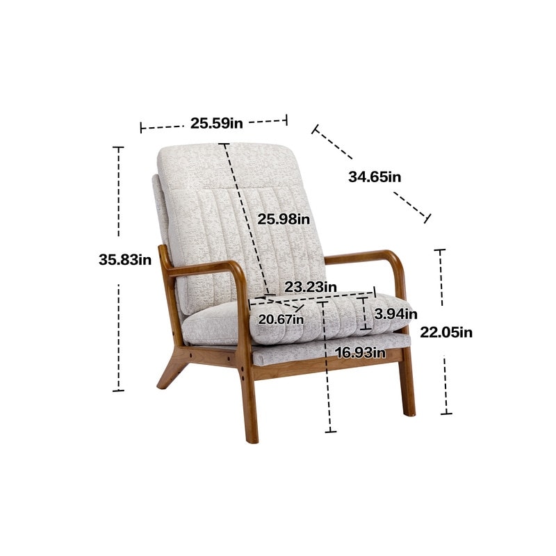 Wood Frame Armchair, Modern Velvet Accent Chair Lounge Chair for Living Room