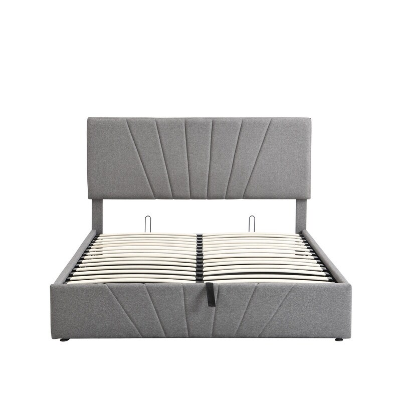 Queen size Upholstered Platform Storage bed w/Hydraulic System
