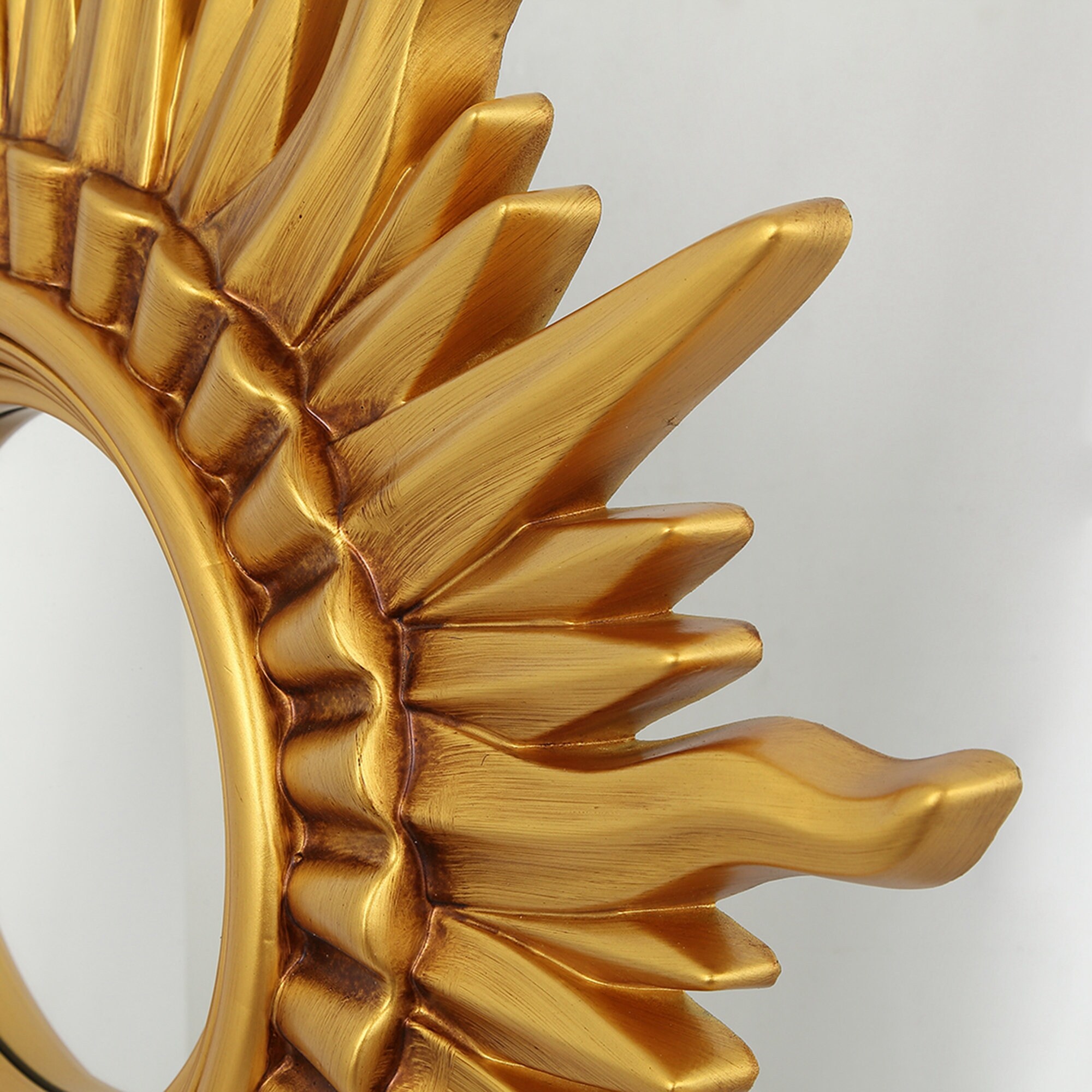 28.3-inch Art Gold Sunburst Decorative Wall Mirror