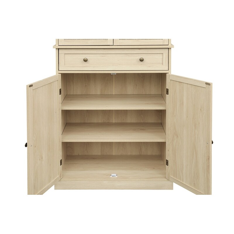 4 Door Storage Cabinet with 1 Drawer, with 4 Adjustable Inner Shelves,Buffet