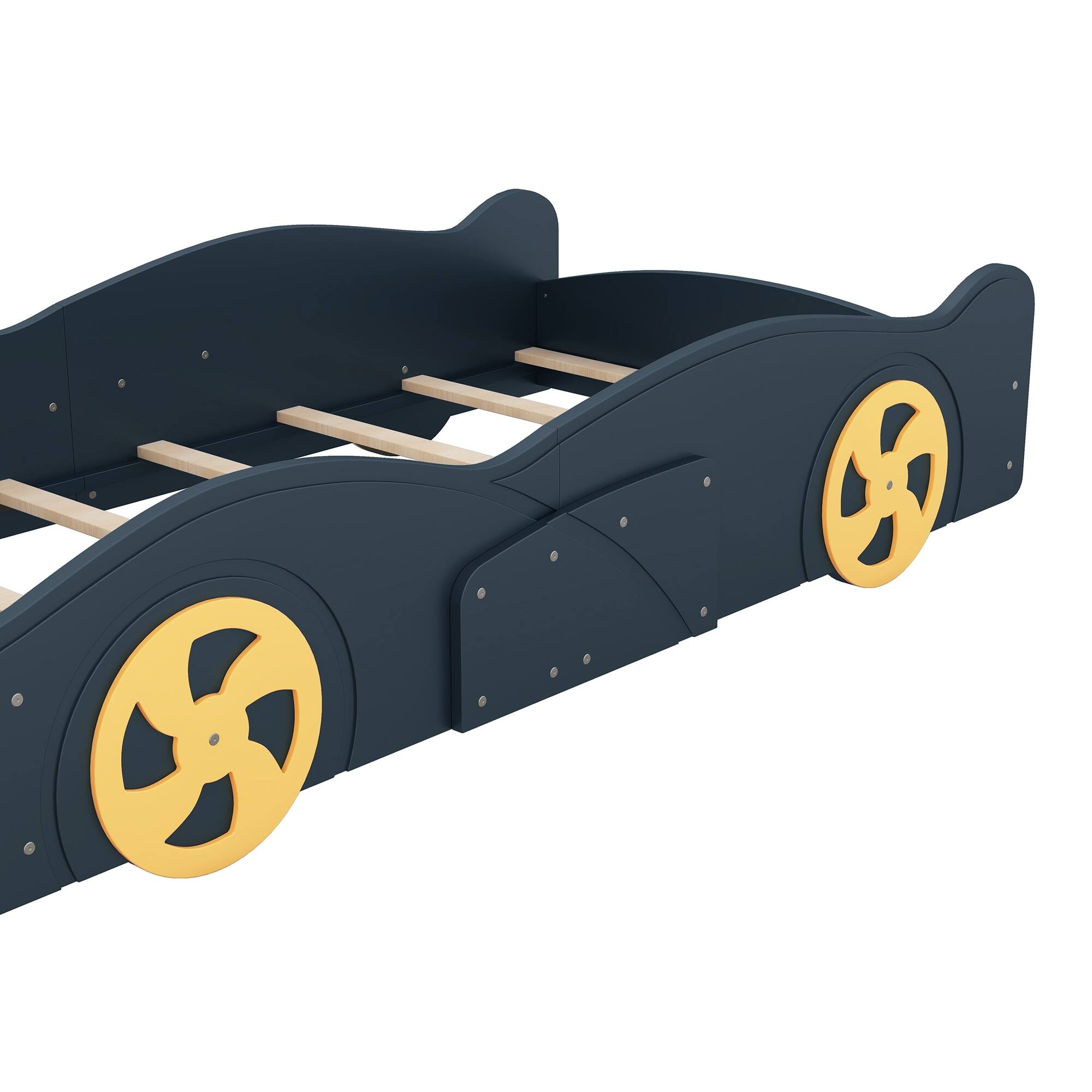 Race Car-Shaped Platform Bed with Wheels and Storage(Twin/Full )