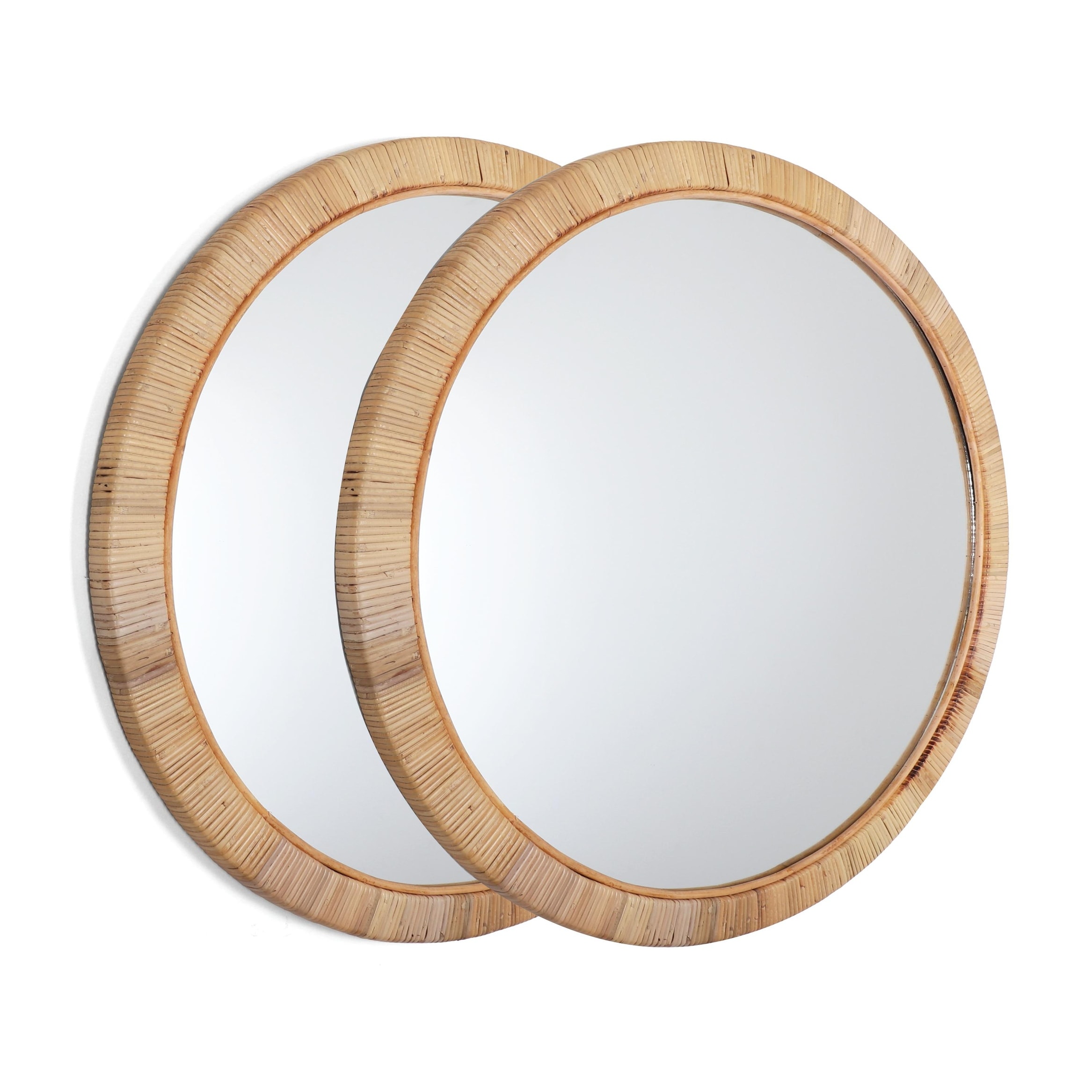 Seaside Round Decorative Rattan Frame Wall Mirror