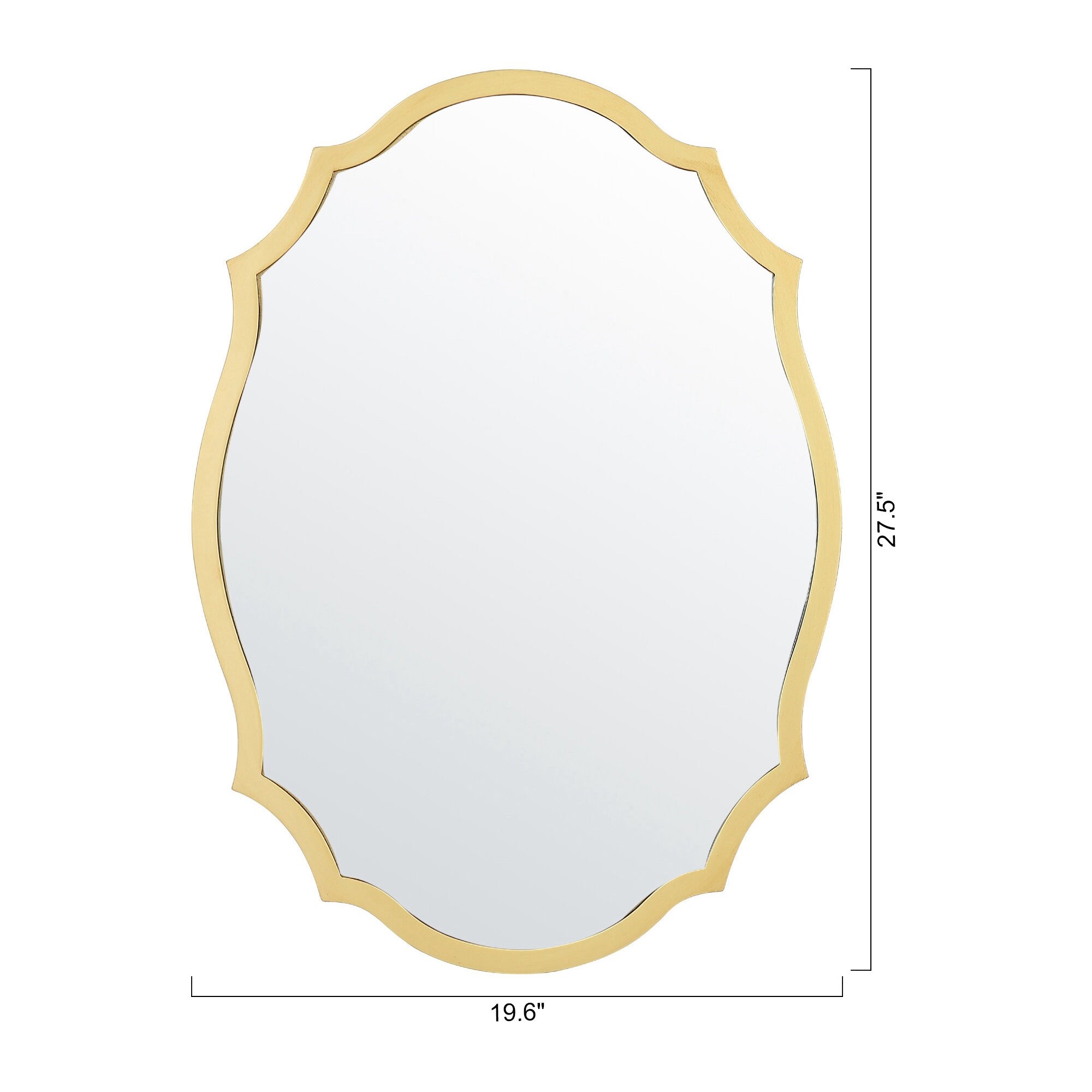 25-inch Gold Irregular Framed Handmade Decorative Wall Mirror - 1in. D x 20 in. W x 28 in. H