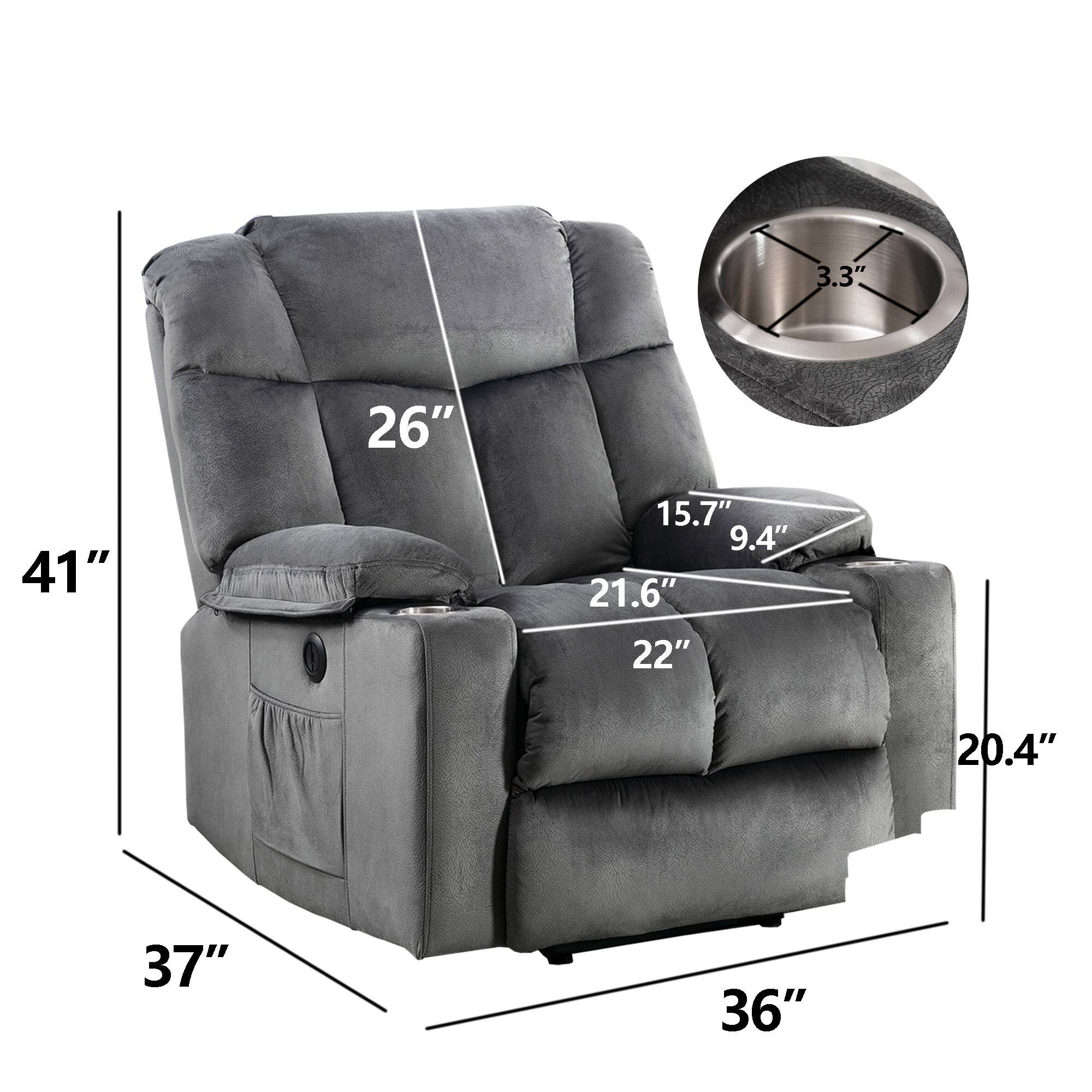 Power Lift Recliner Chair with USB Charging and Cup Holders