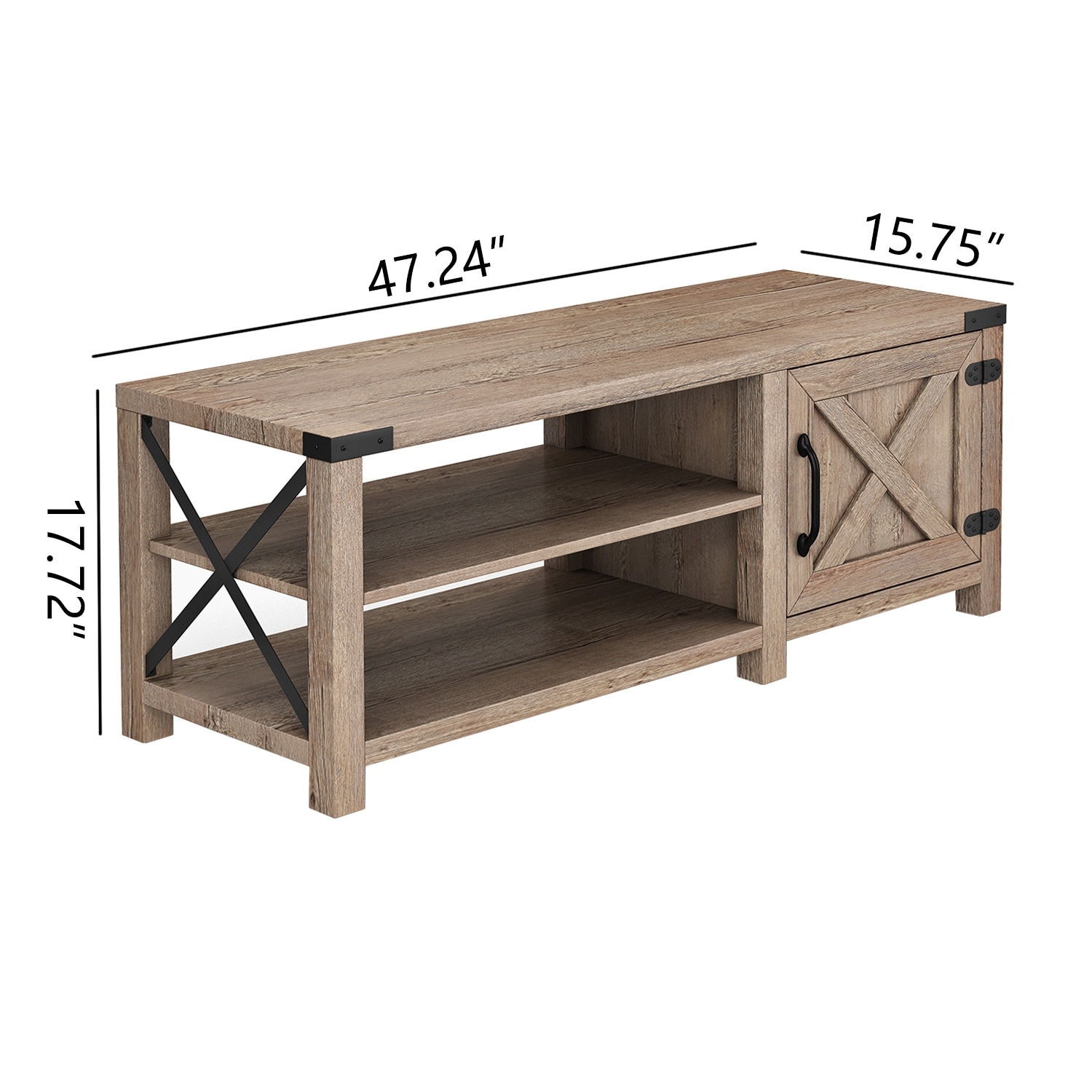 Wood Shoe Rack Bench Storage Benches with Cabinet Panel & Side Storage
