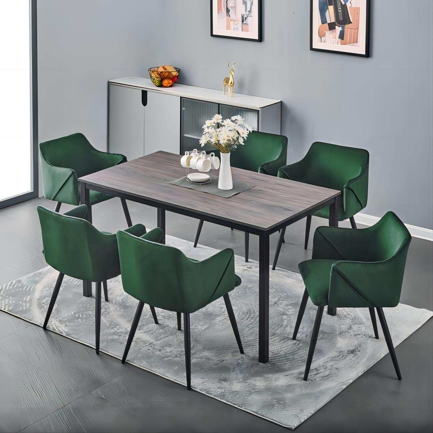 Rectangular Dining Table Kitchen Table w/ MDF Desktop Seats up to 4-6