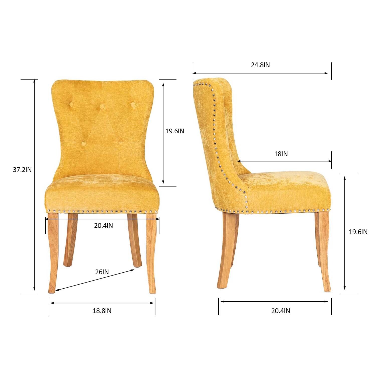 Homylin Linen Solid Back Side Chair (Set of 2)