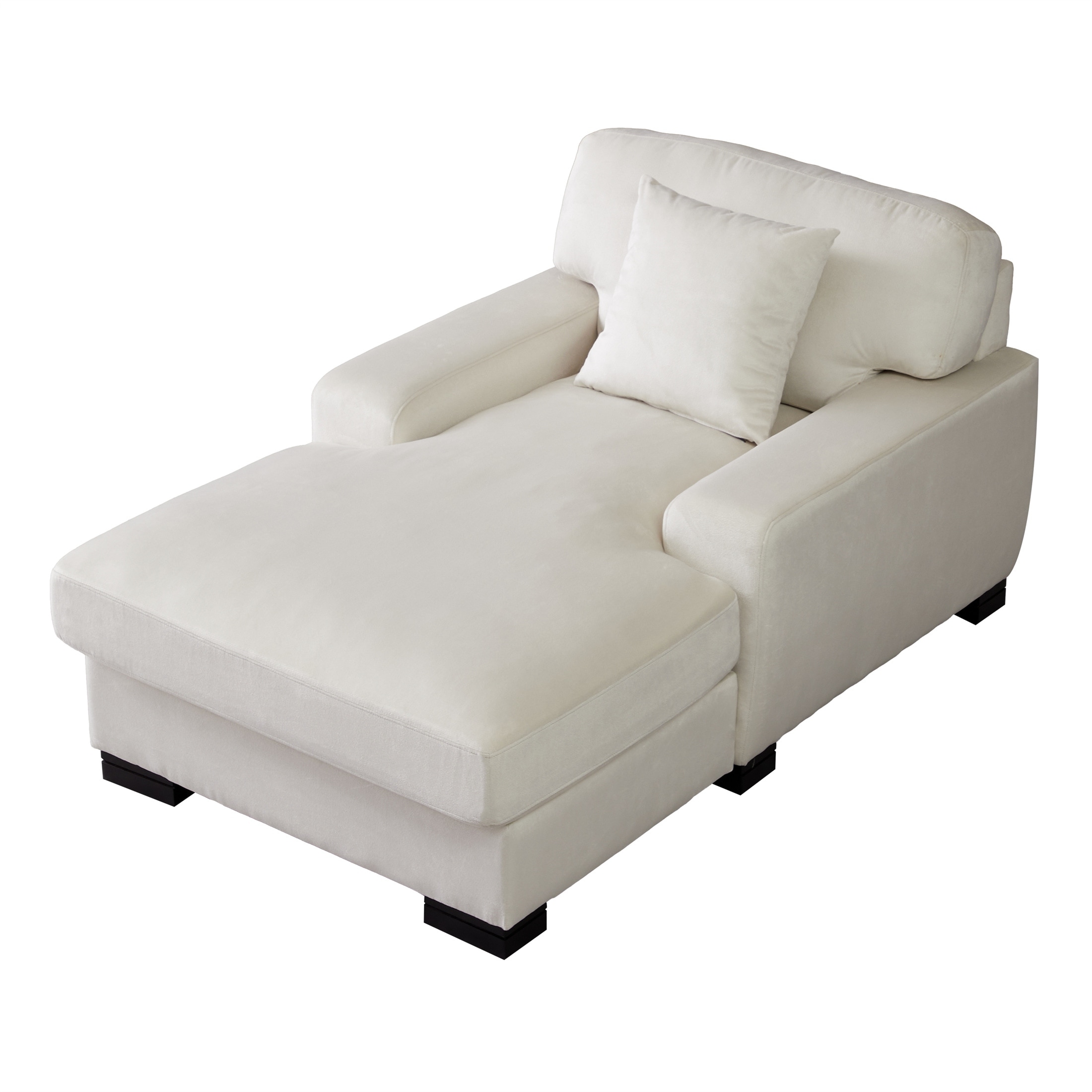Modern Indoor Oversized Comfort Linen Chaise Lounger