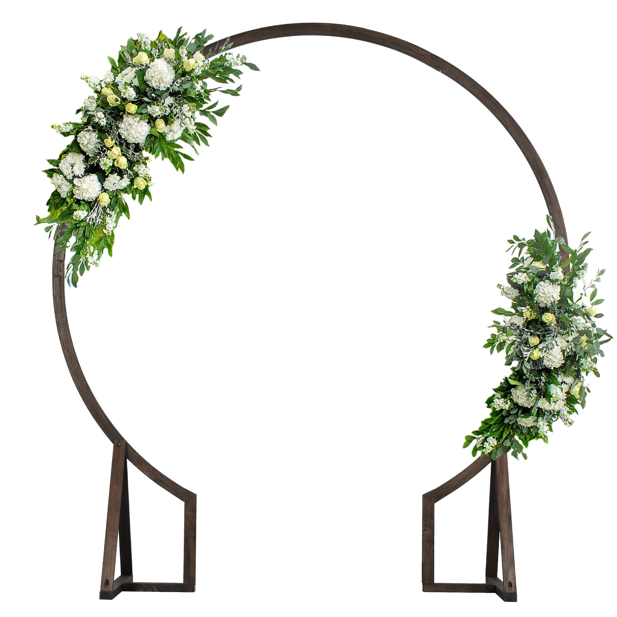Moasis Round Solid Wood Wedding Arch Frame Garden Arbor Flowers Backdrop Stand