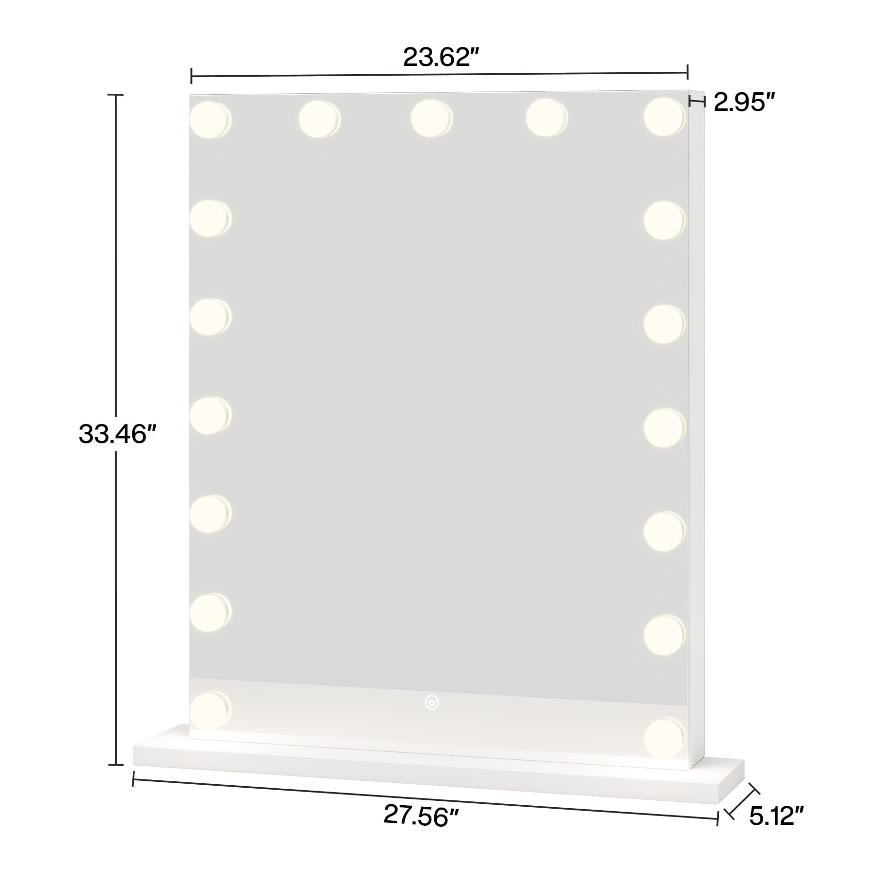 Vanity Mirror with LED Lights 24 x 32 Inches Large Makeup Mirror - White - 33.46"L x 27.56"W