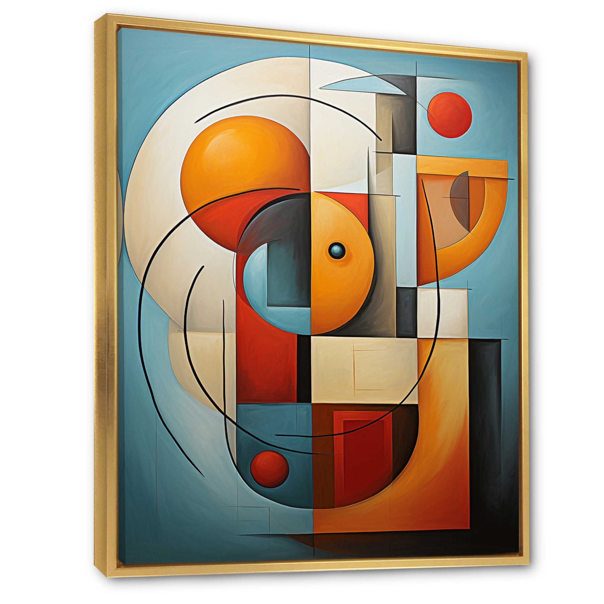 Designart "Cubism Geometric Form II" Cubism Framed Canvas Prints