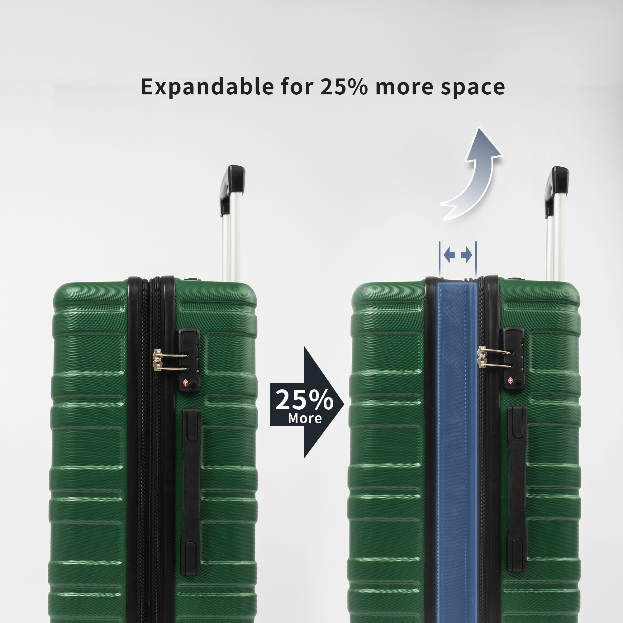 Lightweight ABS Luggage Set - TSA Lock - 3 Pcs