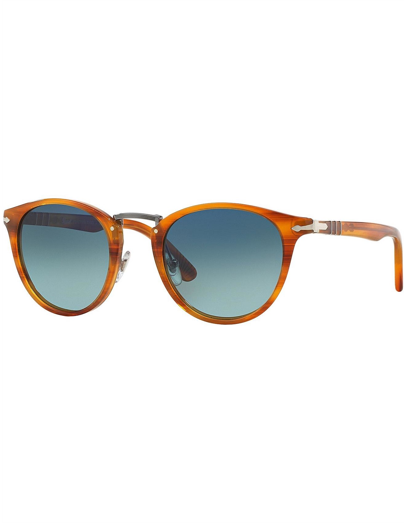 Persol STRIPED BROWN POLAR GRADIENT BLUE 123 Acetate Sunglasses